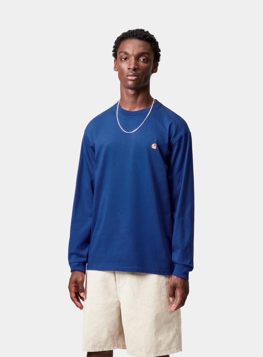 Tシャツ・カットソー CARHARTT L/S CHASE T-SHIRT 4FK1365 Carhartt WIP L/S Chase T-Shirt, Wolfsbane / Gold | Official