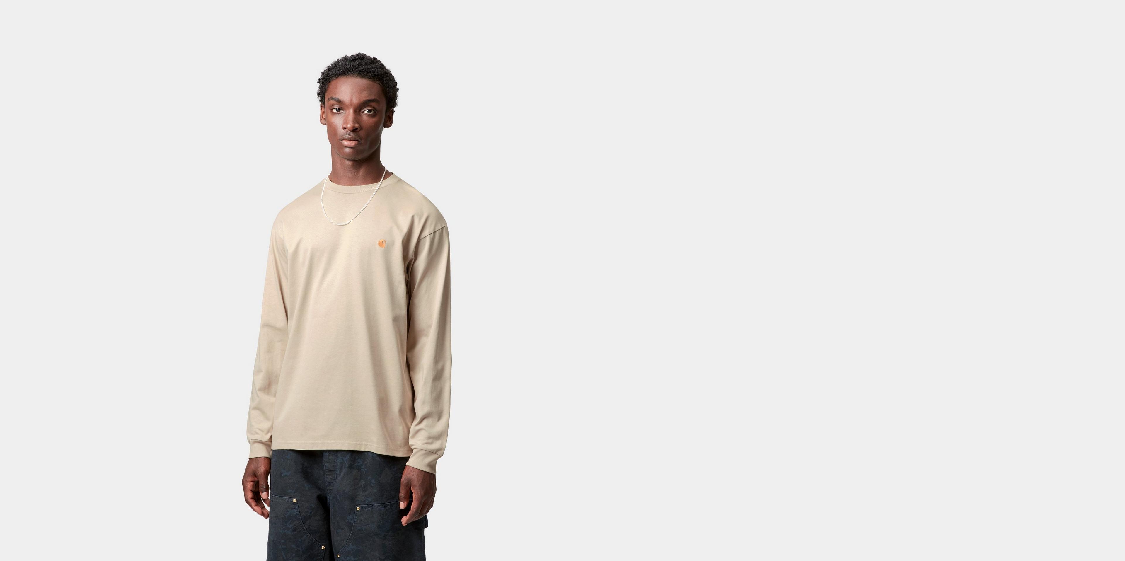 Carhartt WIP L/S Chase T-Shirt, Fleur De Sel / Gold