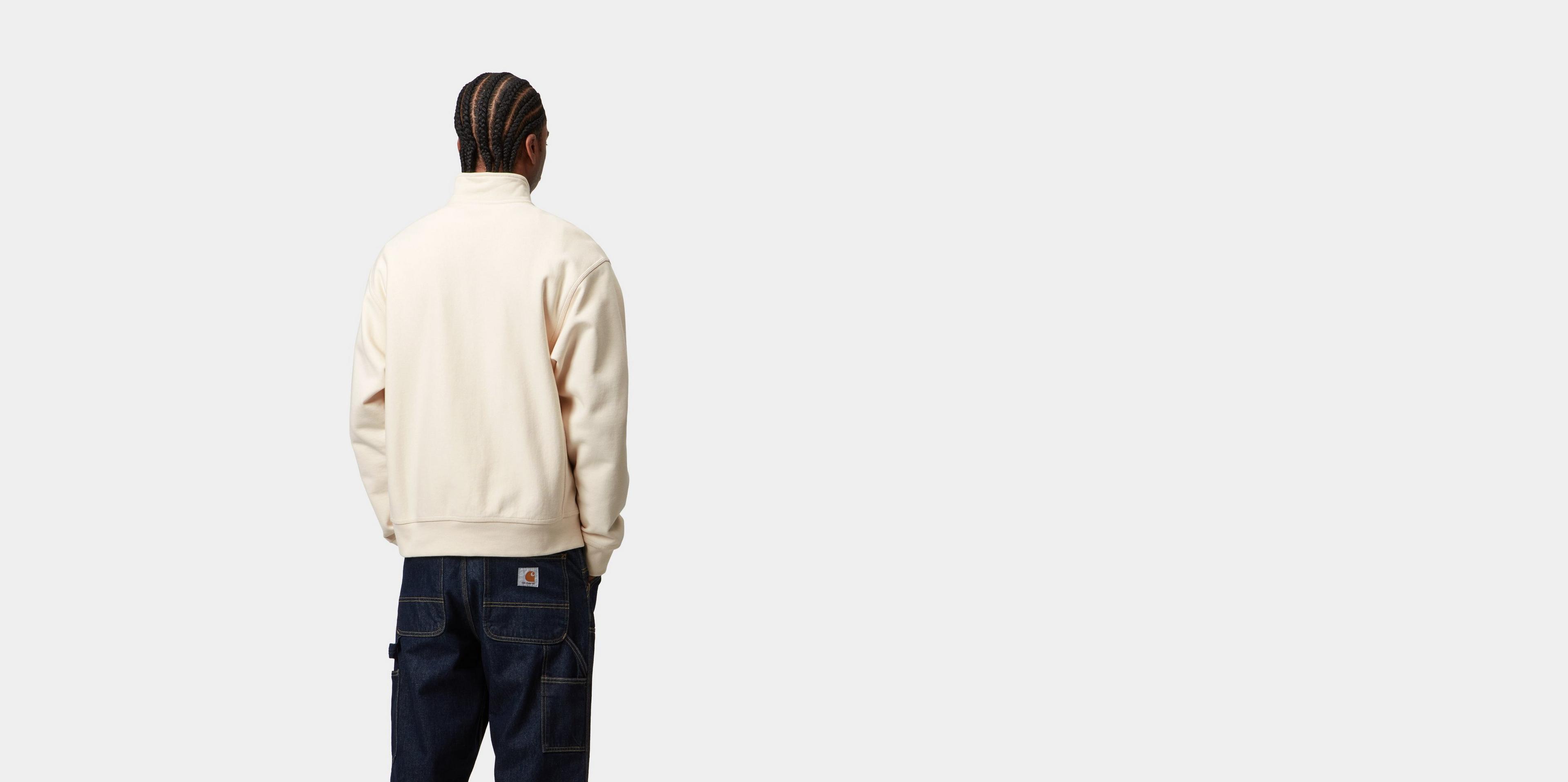 Carhartt WIP Half Zip American Script Sweatshirt, Natural