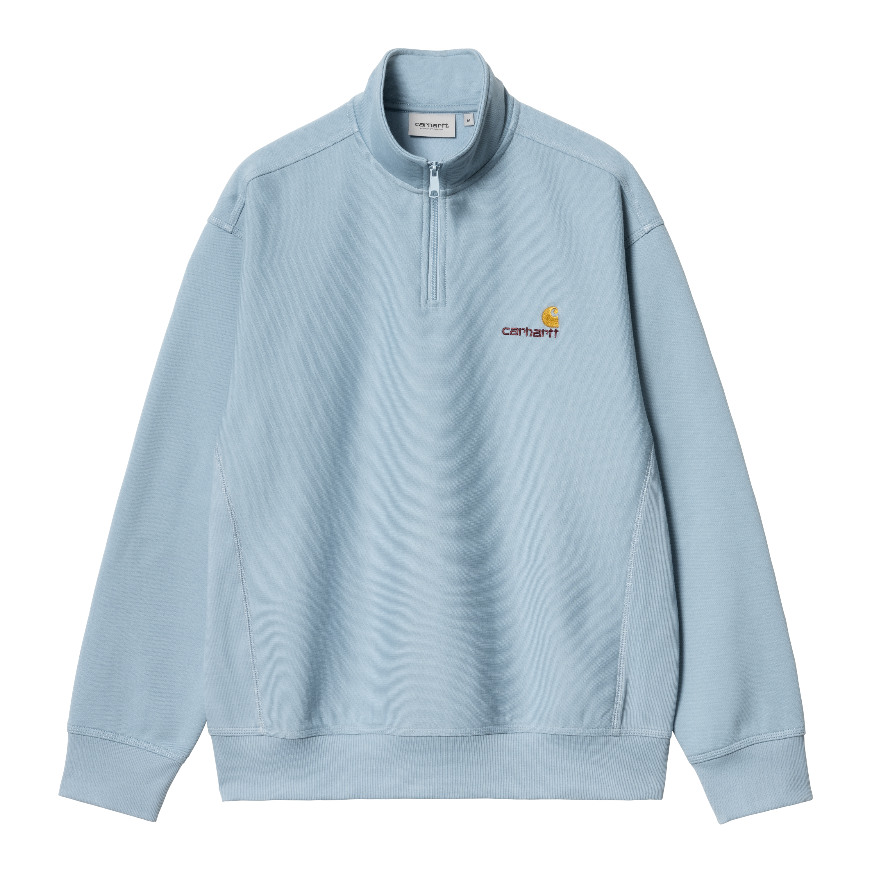 Carhartt WIP Half Zip American Script Sweatshirt in Blue