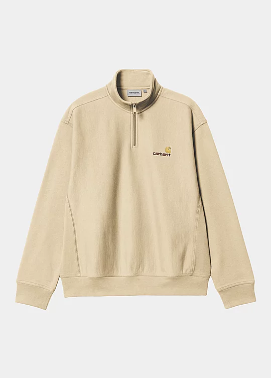 Carhartt WIP Half Zip American Script Sweatshirt em Amarelo