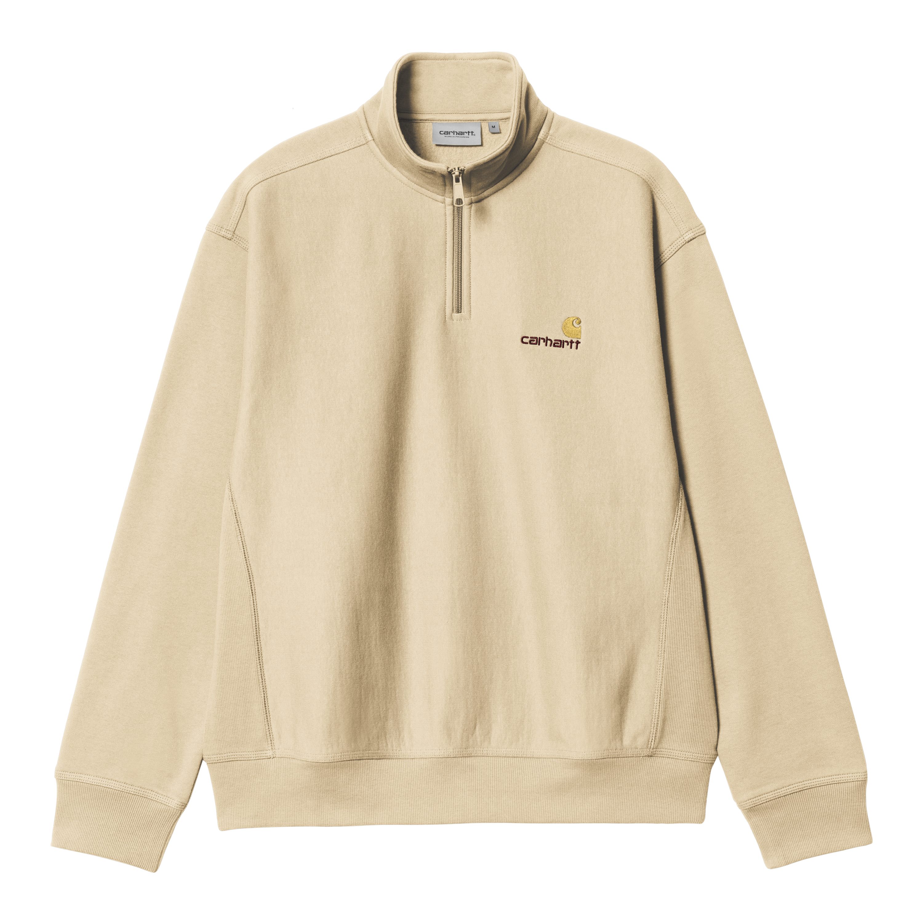 Carhartt WIP Half Zip American Script Sweatshirt in Giallo