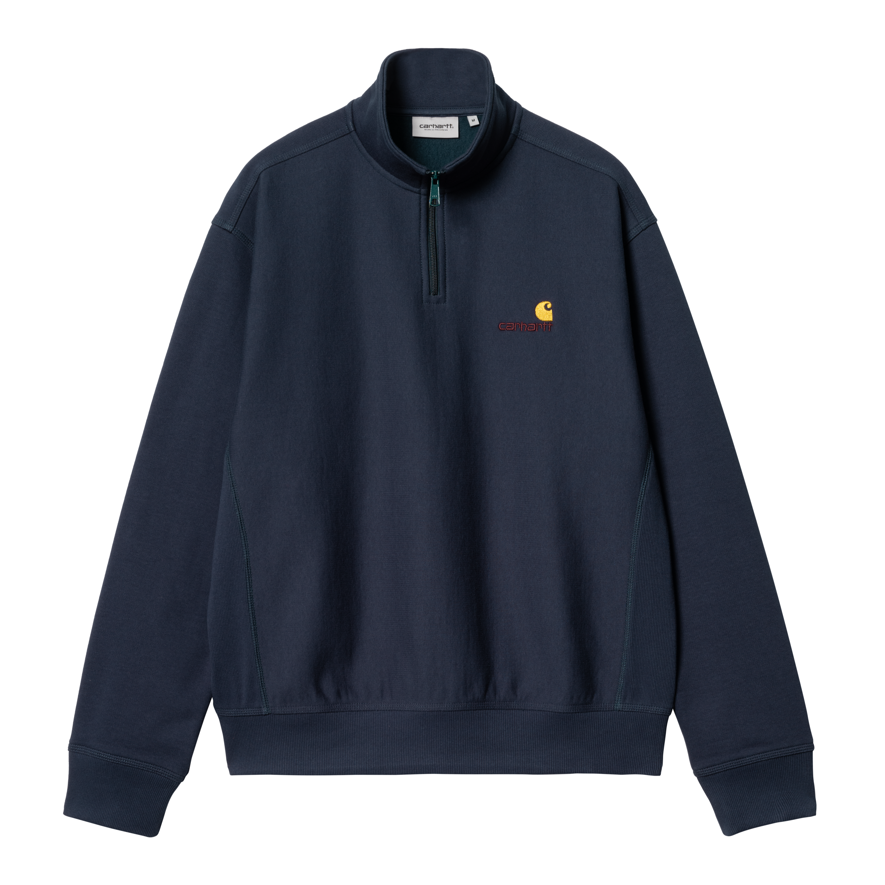 Carhartt WIP Half Zip American Script Sweatshirt in Blau