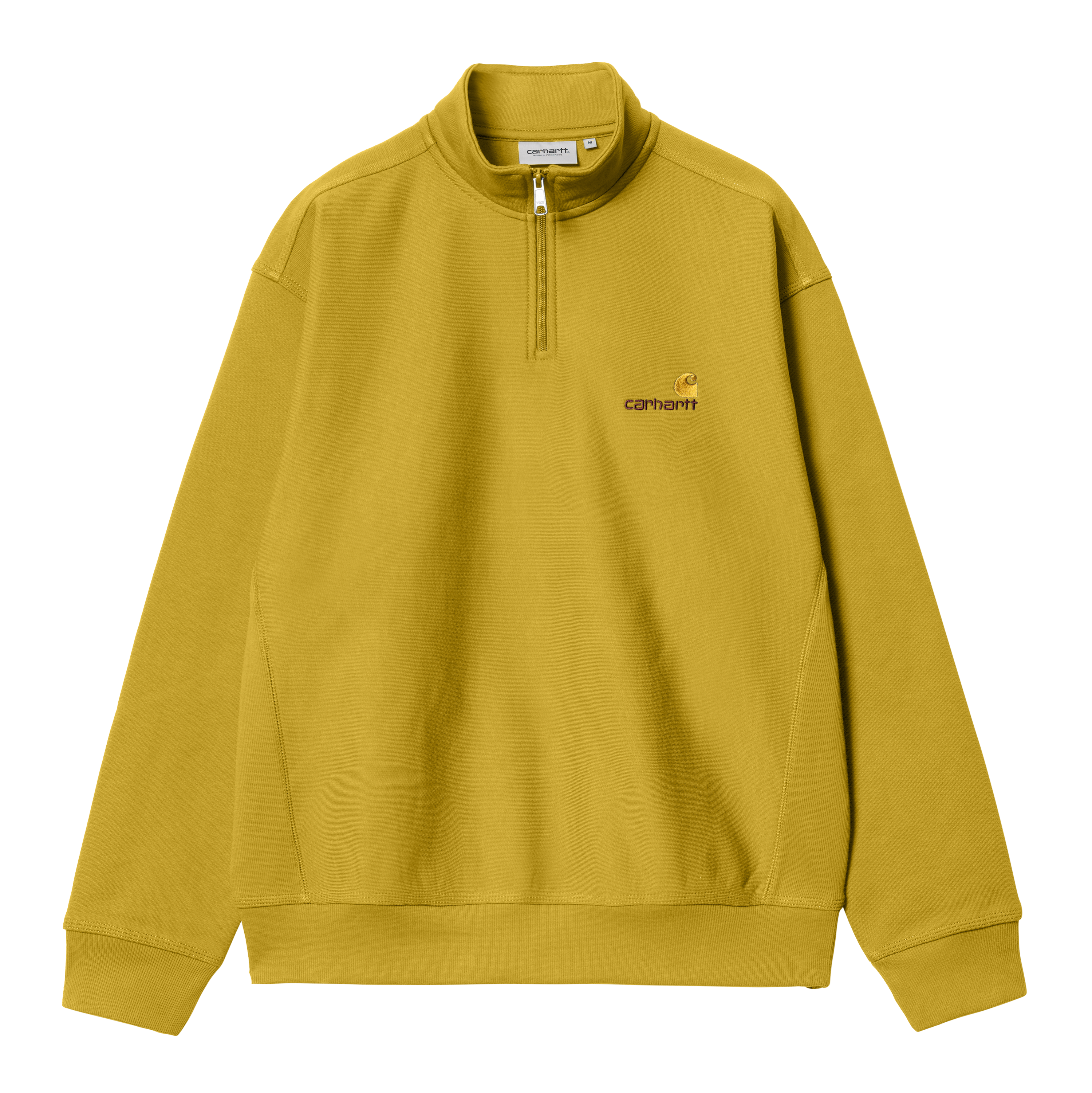 Carhartt WIP Half Zip American Script Sweatshirt in Gelb