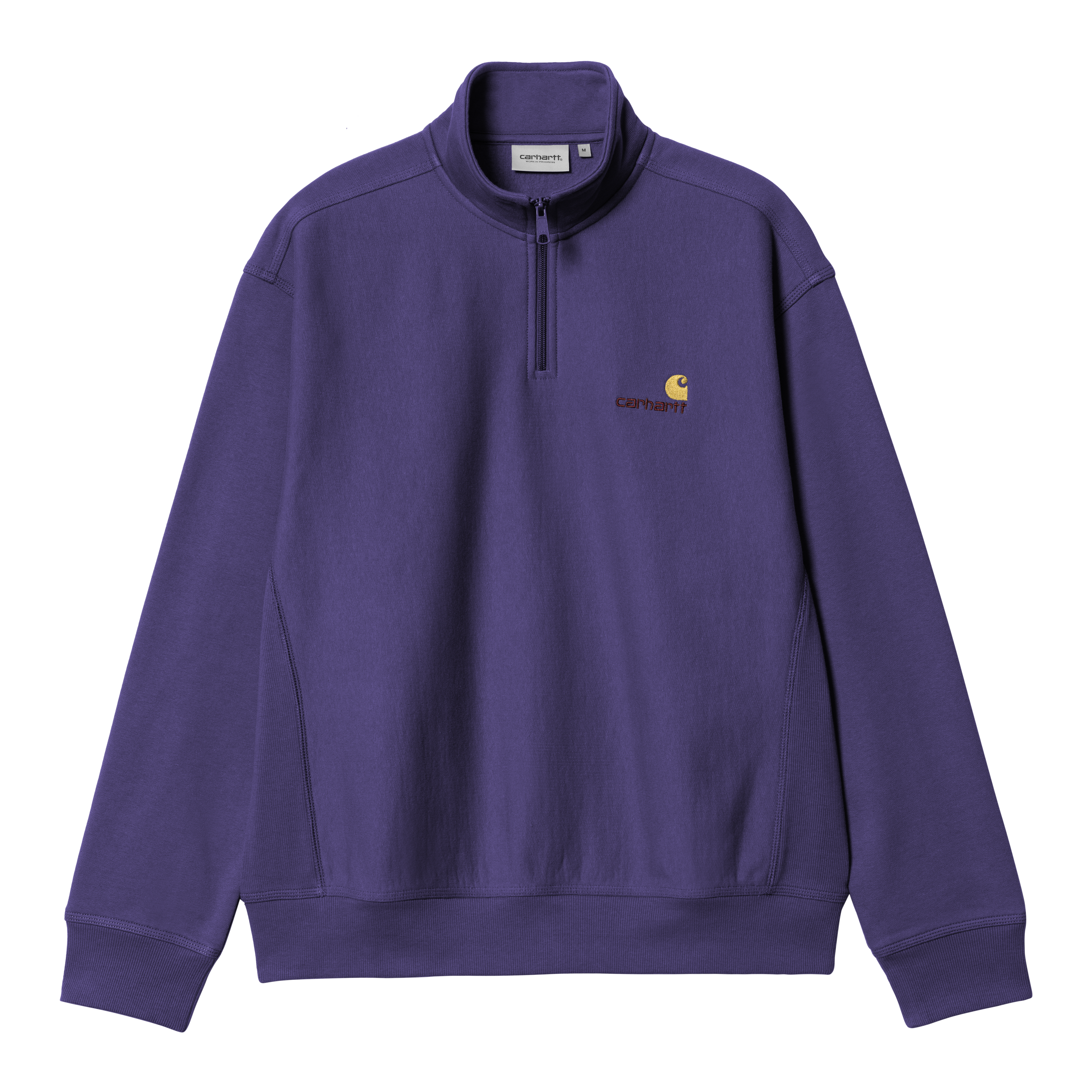 Carhartt WIP Half Zip American Script Sweatshirt in Blu