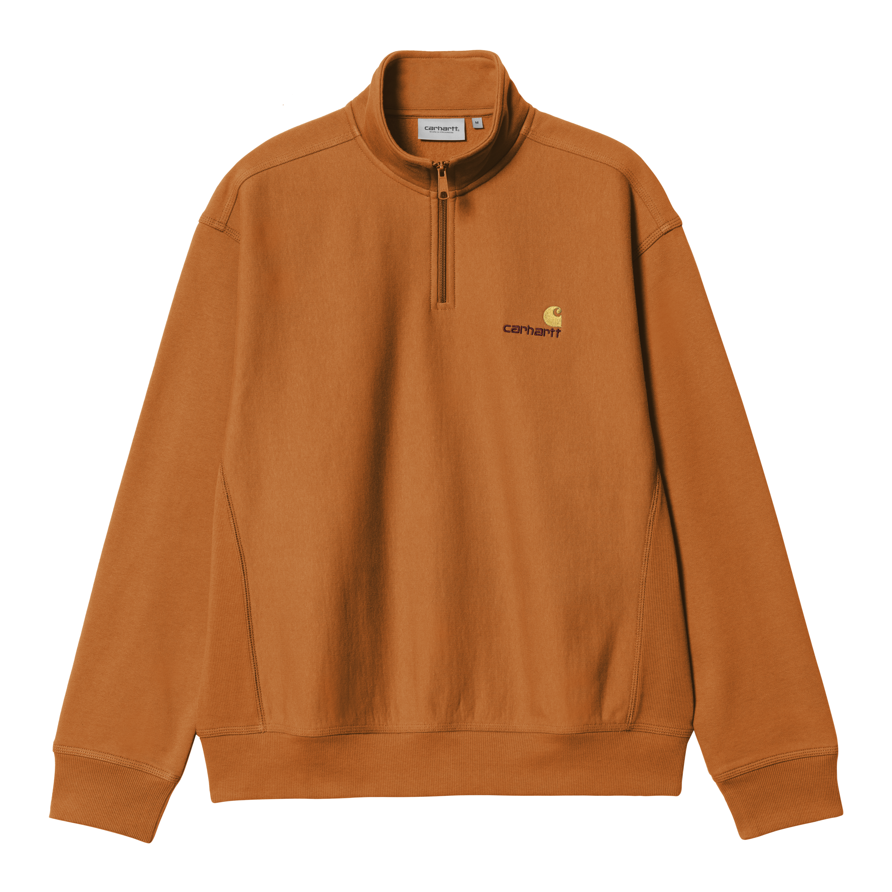 Carhartt WIP Half Zip American Script Sweatshirt, Sienna
