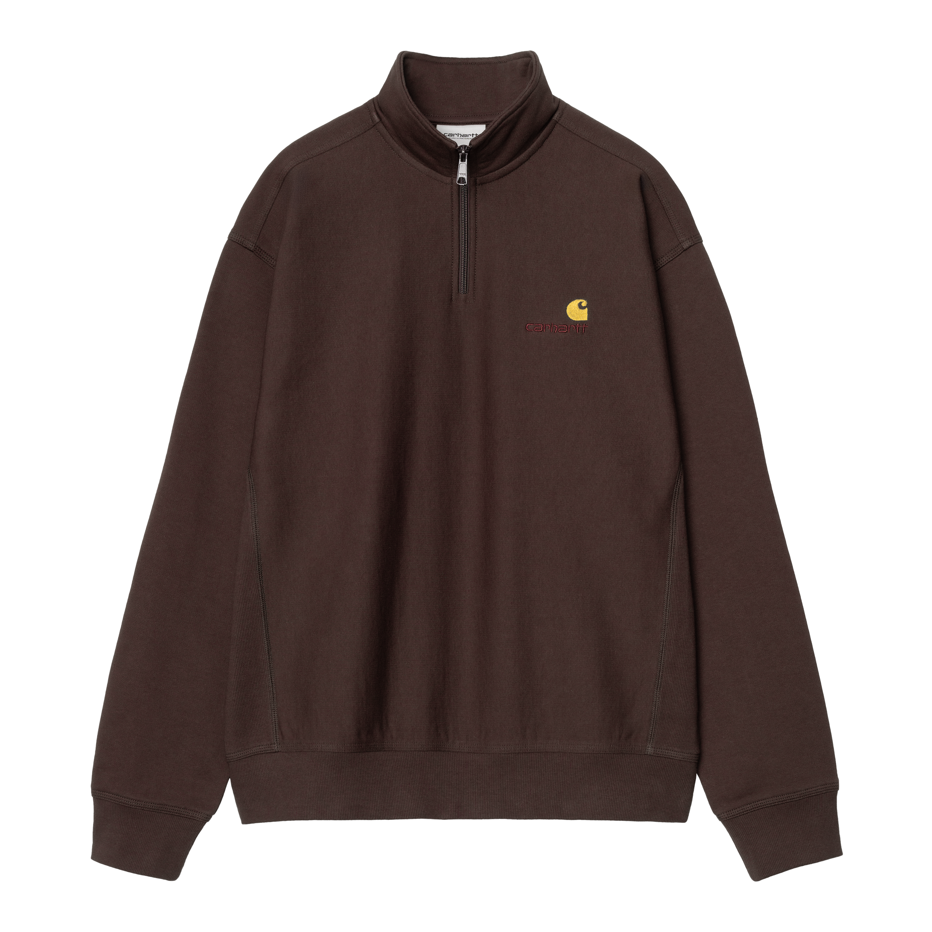 Carhartt WIP Half Zip American Script Sweatshirt, Palisander 
