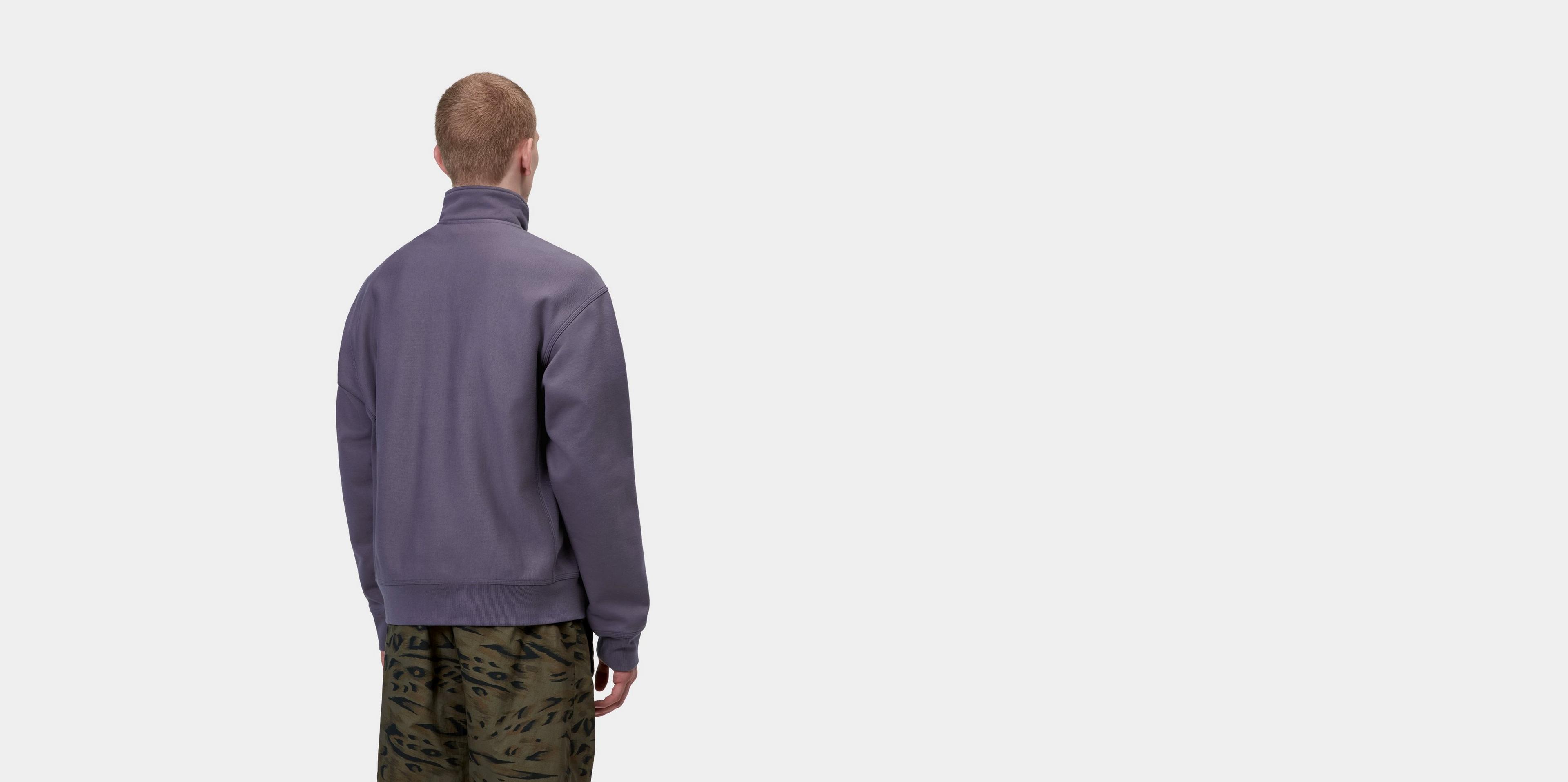 Carhartt WIP Half Zip American Script Sweatshirt, Shady Purple