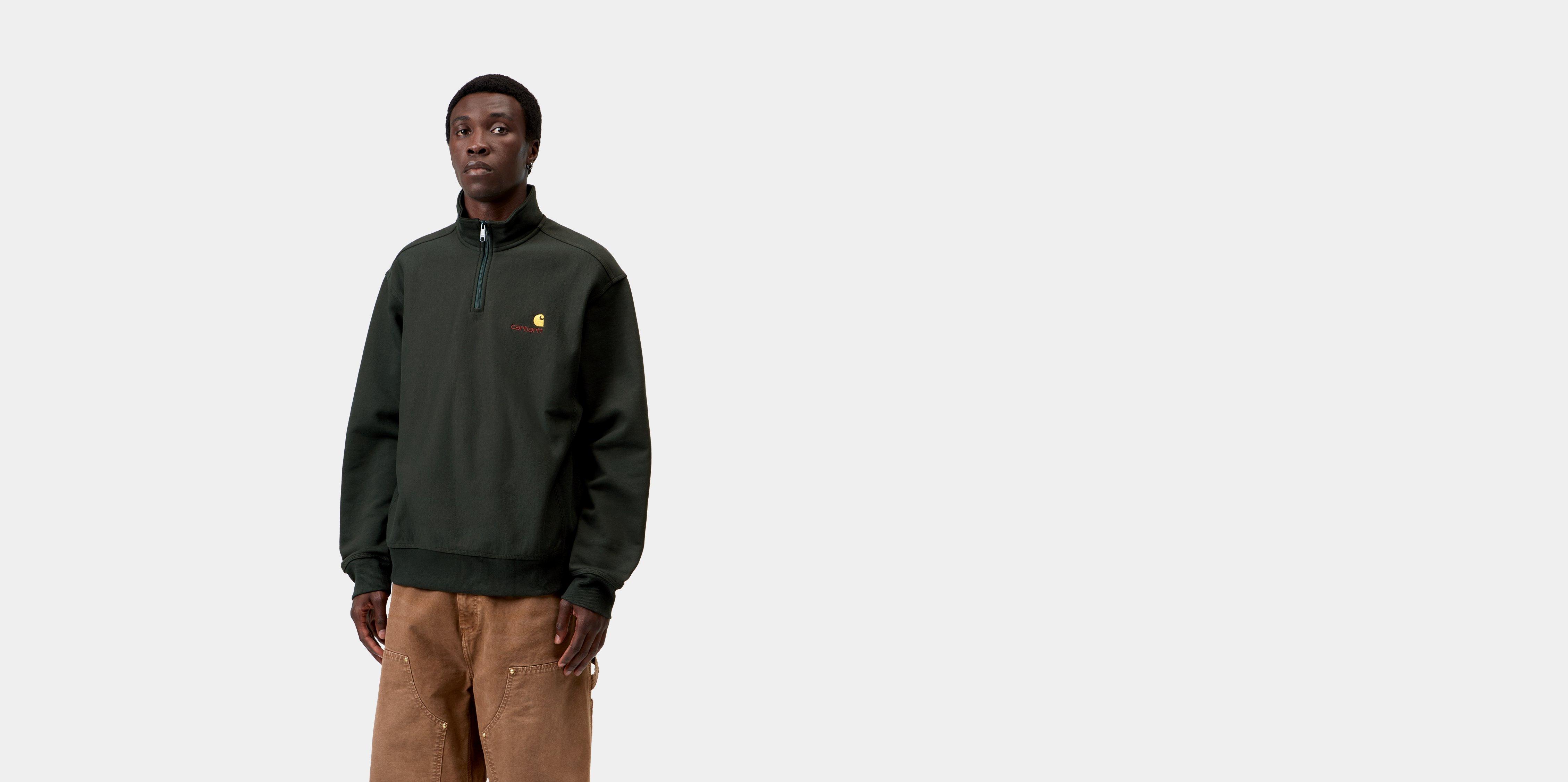 Carhartt WIP Half Zip American Script Sweatshirt Raven | black | XXL | Men