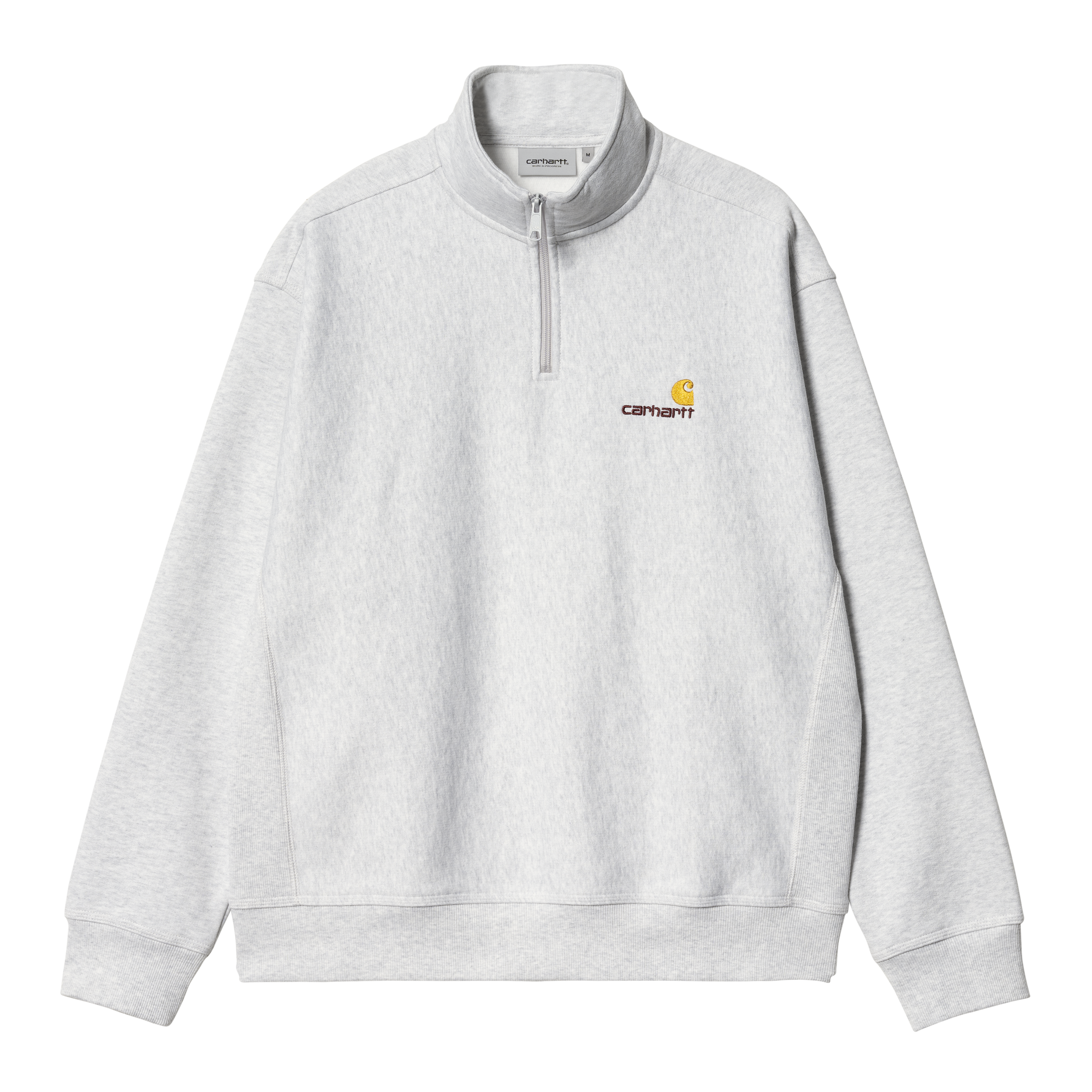 Carhartt WIP Half Zip American Script Sweatshirt en Gris