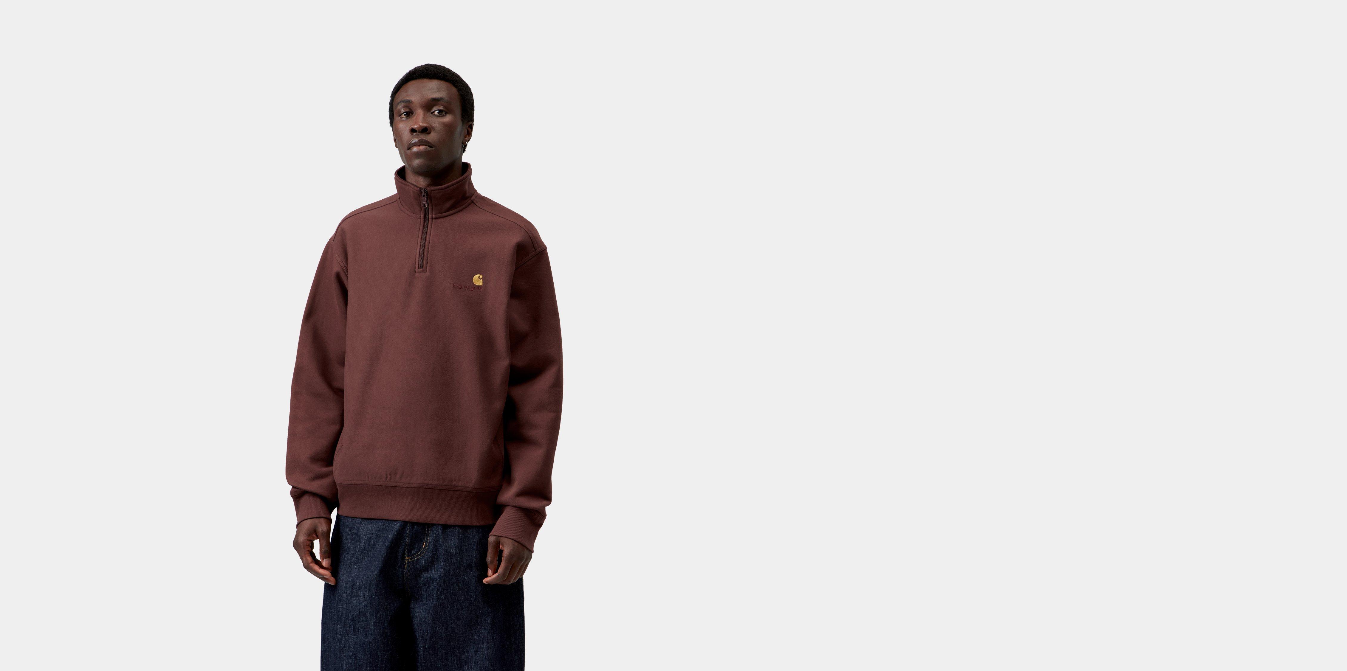 Carhartt WIP Half Zip American Script Sweatshirt Amarone | red | L | Men