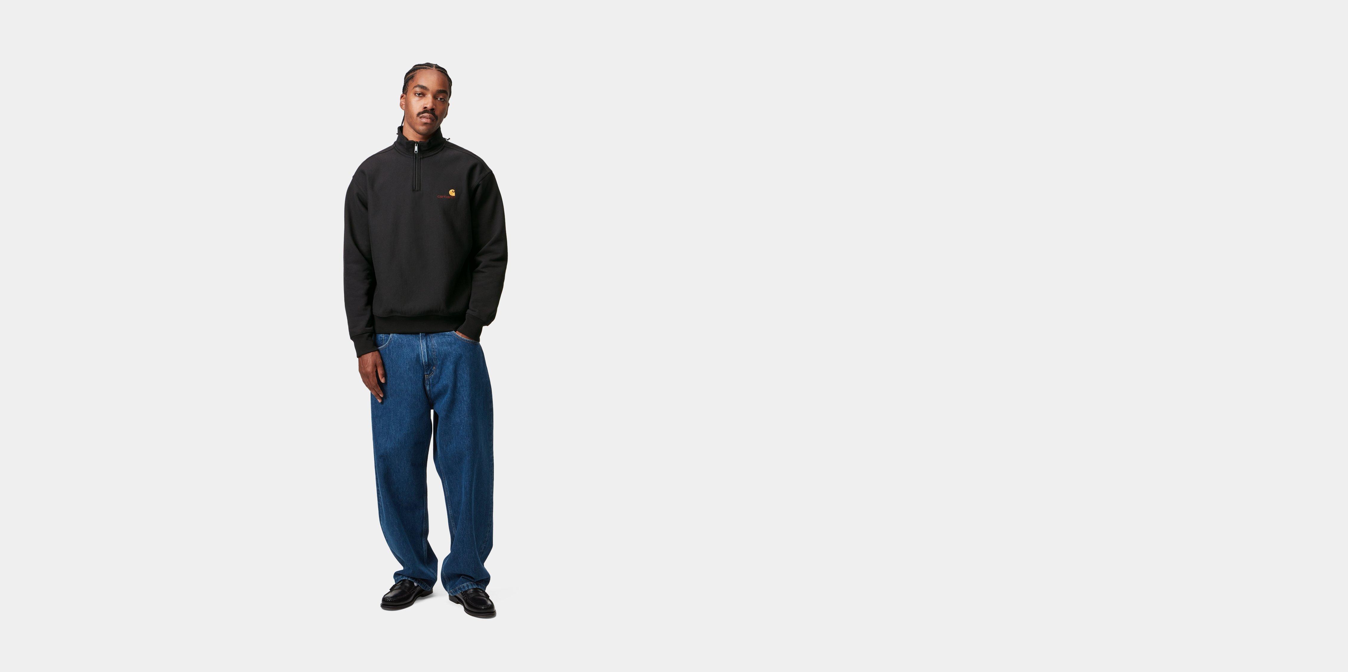 パーカー・フーディ CARHARTT WIP HALF ZIP AMERICAN SCRIPT SWEAT Carhartt WIP Half Zip American Script Sweater Natural | Baskèts
