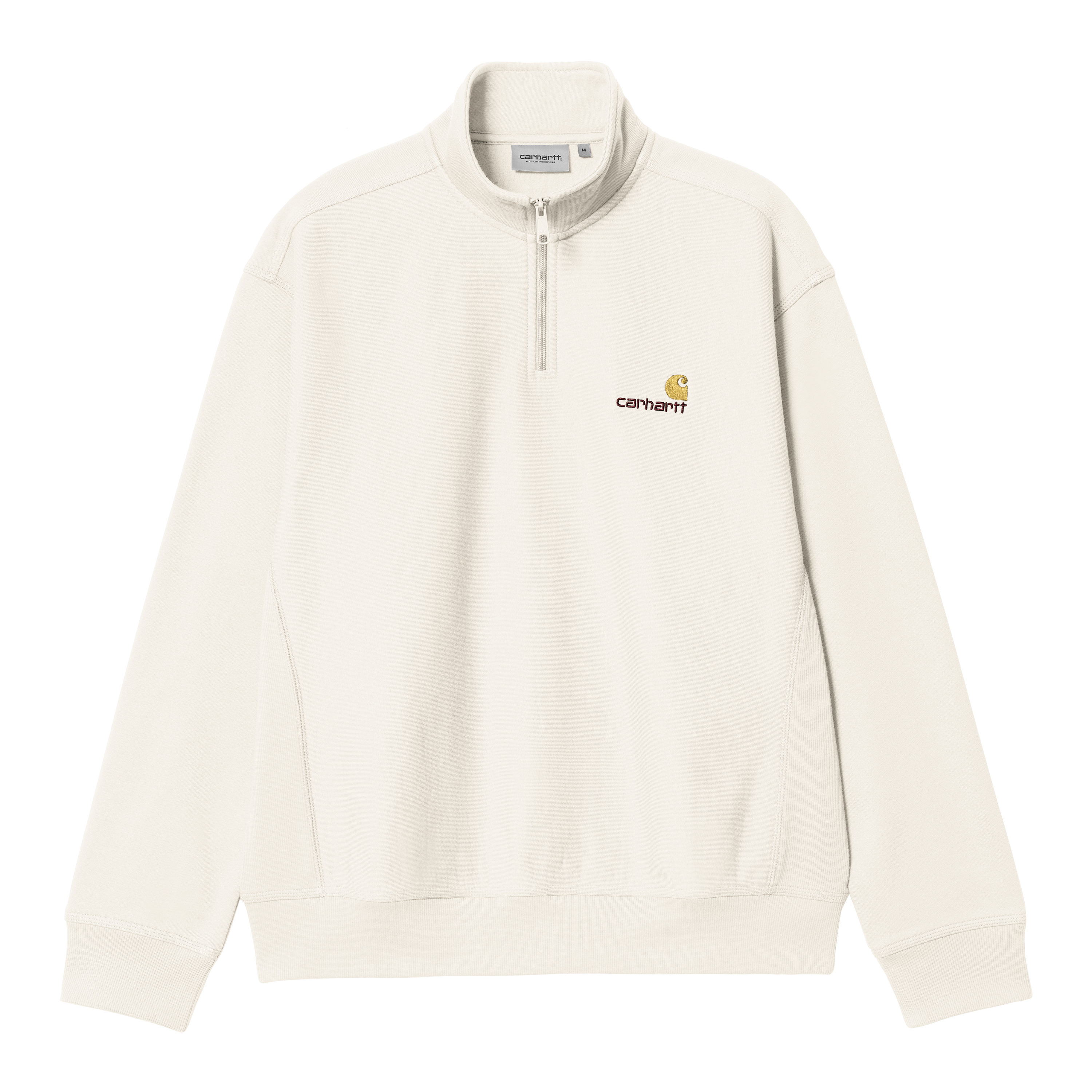 Carhartt WIP Half Zip American Script Sweatshirt, Wax