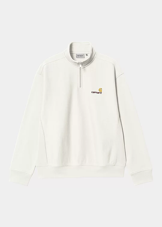 Carhartt WIP Half Zip American Script Sweatshirt in Weiß