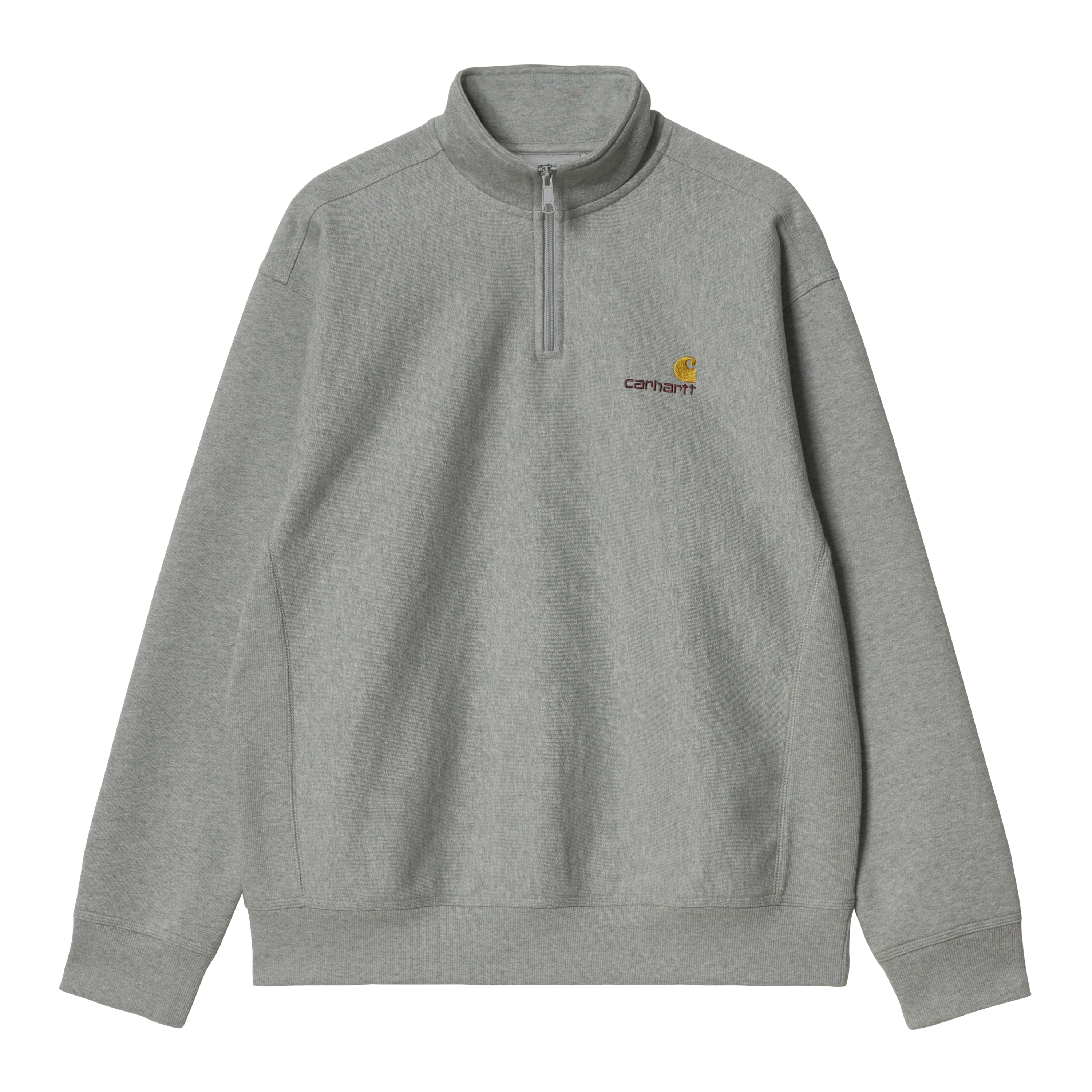 Carhartt WIP Half Zip American Script Sweatshirt en Gris