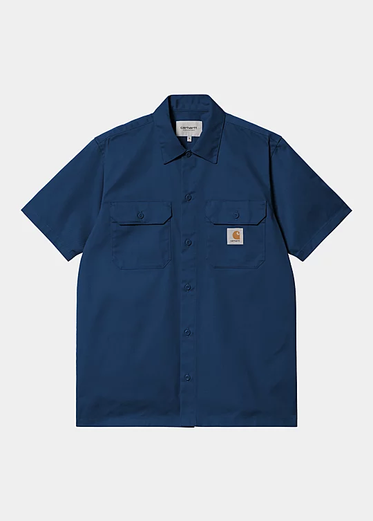 Carhartt WIP Short Sleeve Master Shirt in Blu