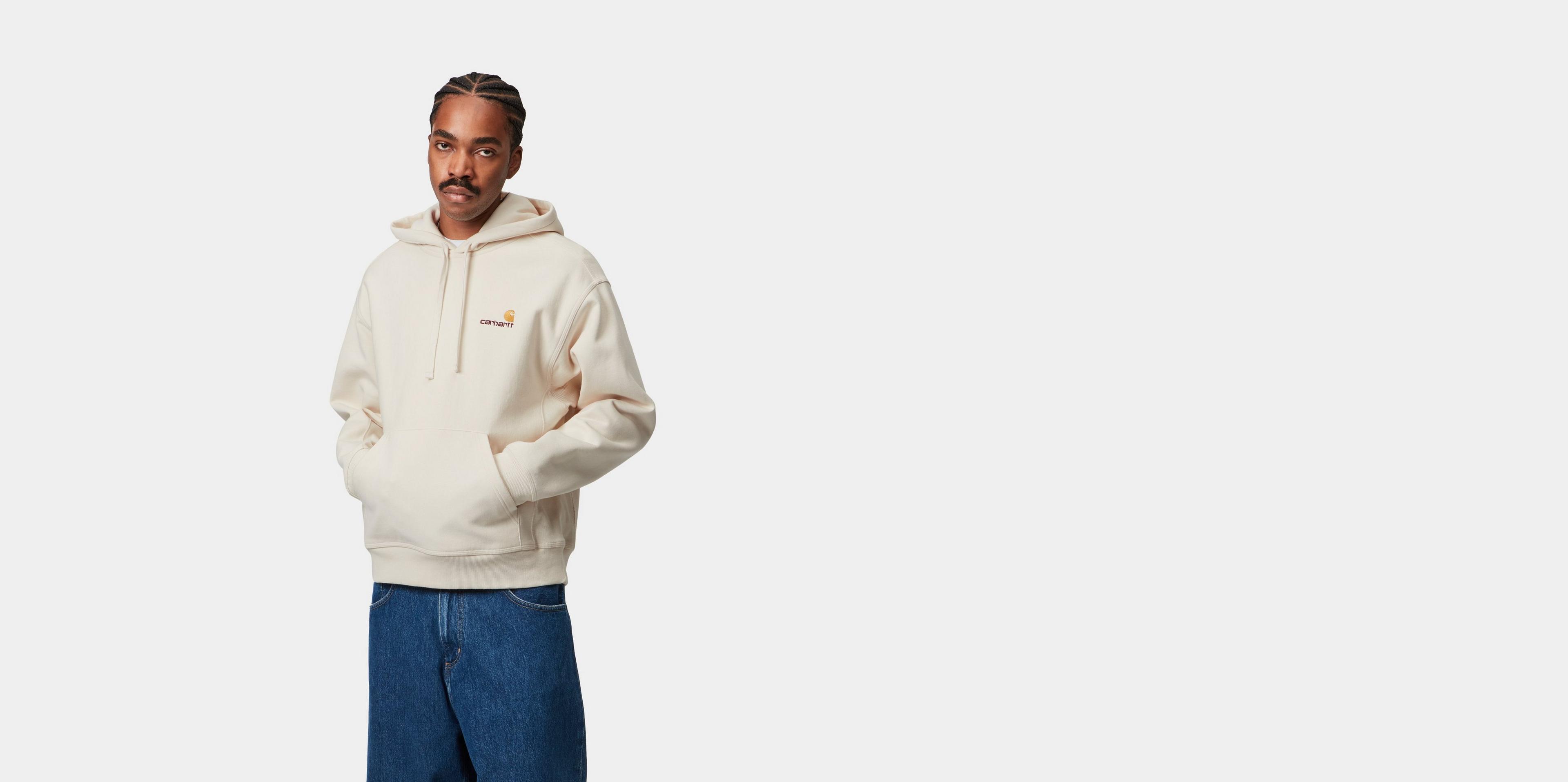 Carhartt WIP Hooded American Script Sweatshirt, Natural | Official