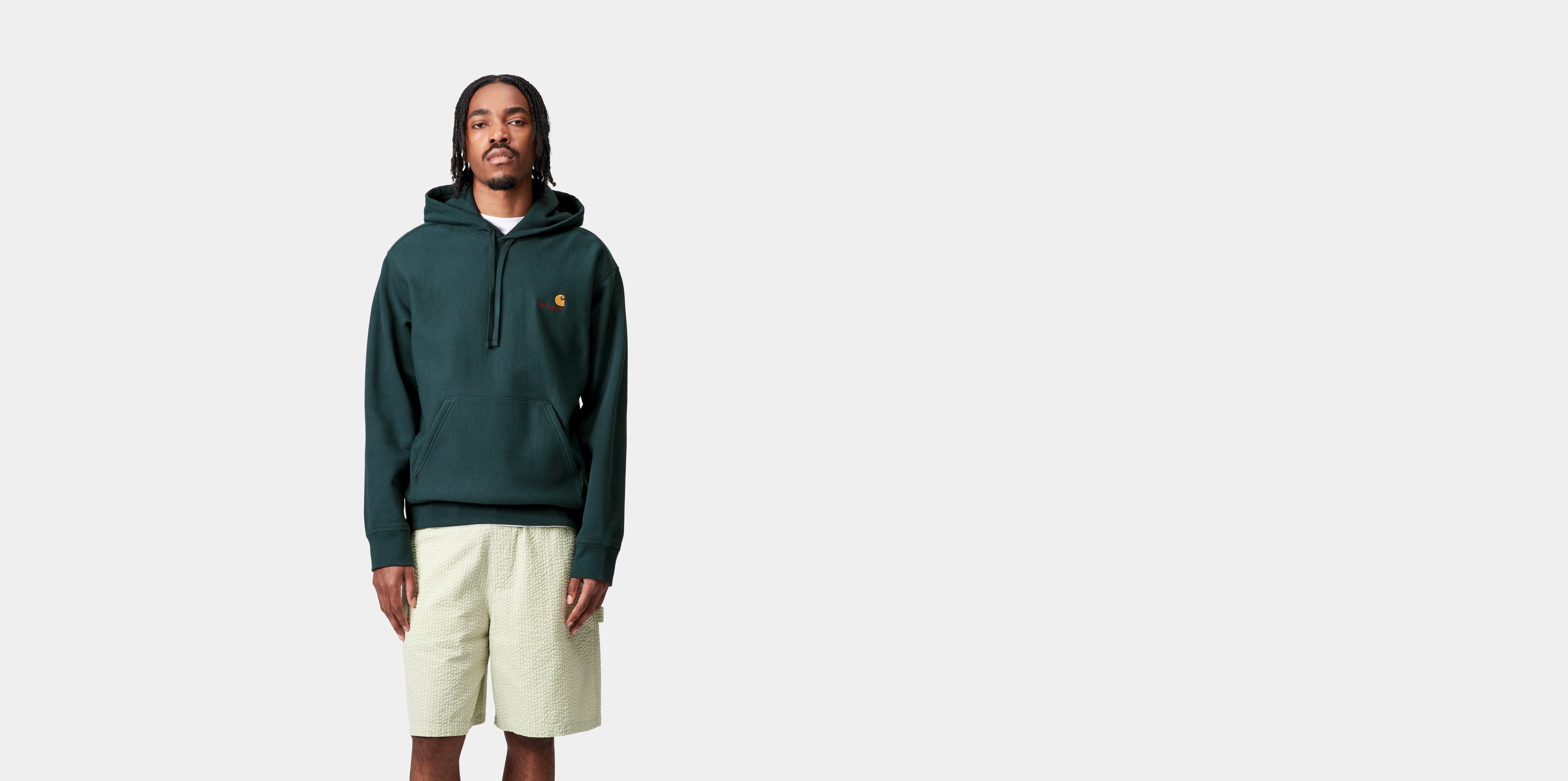 Carhartt WIP Hooded American Script Sweatshirt in Verde