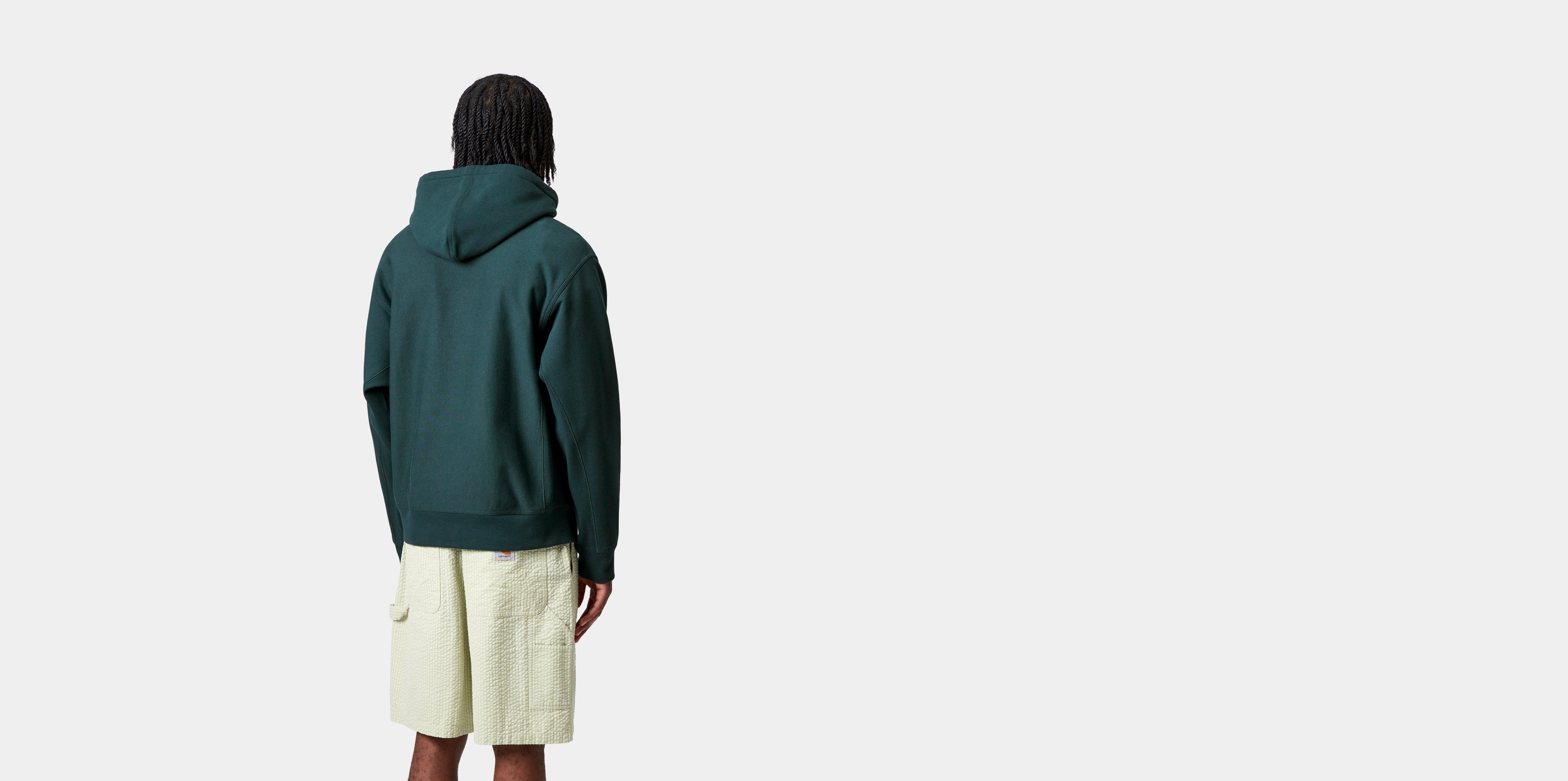 Carhartt WIP Hooded American Script Sweatshirt in Verde