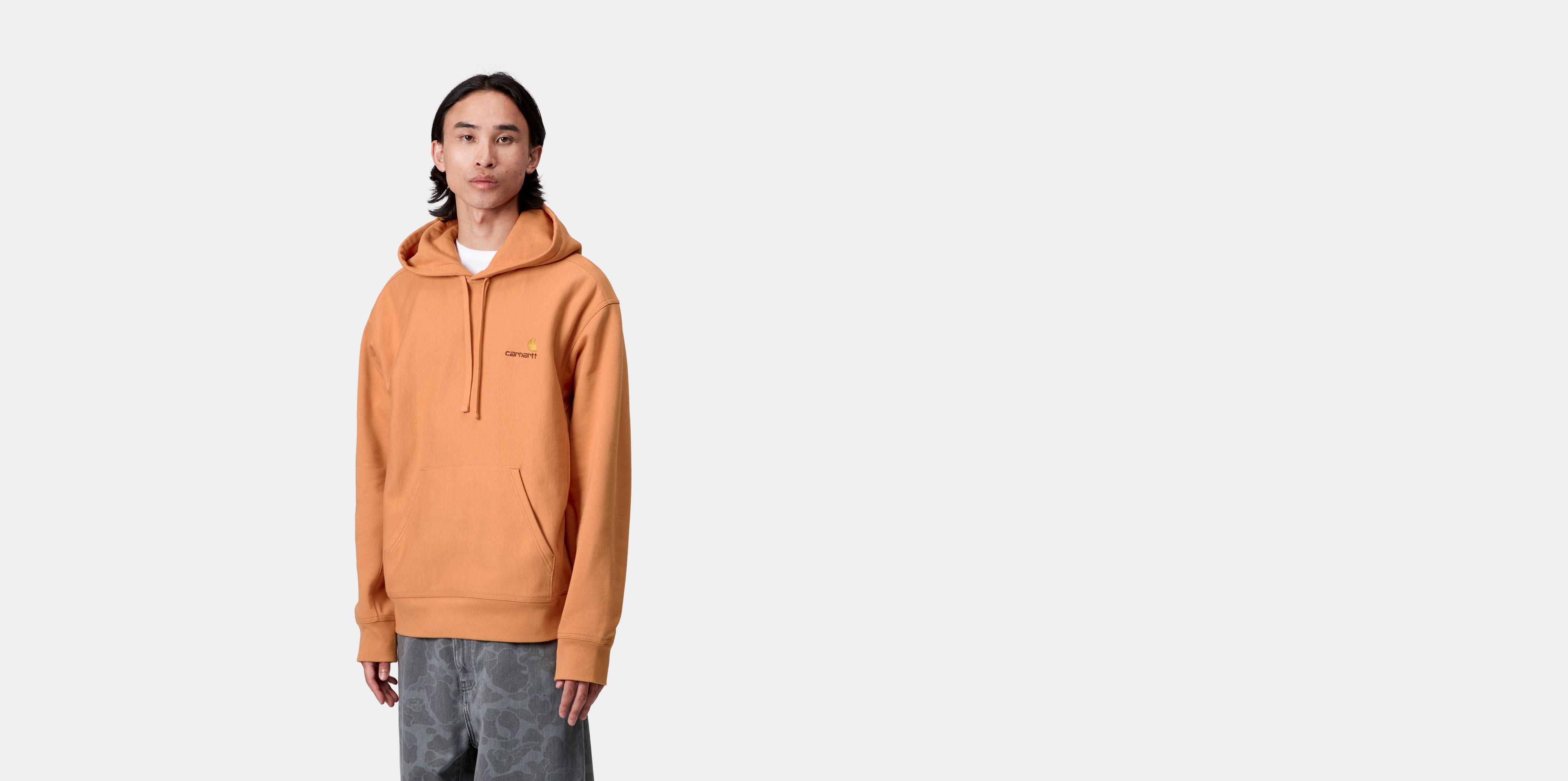 Carhartt WIP Hooded American Script Sweatshirt in Orange