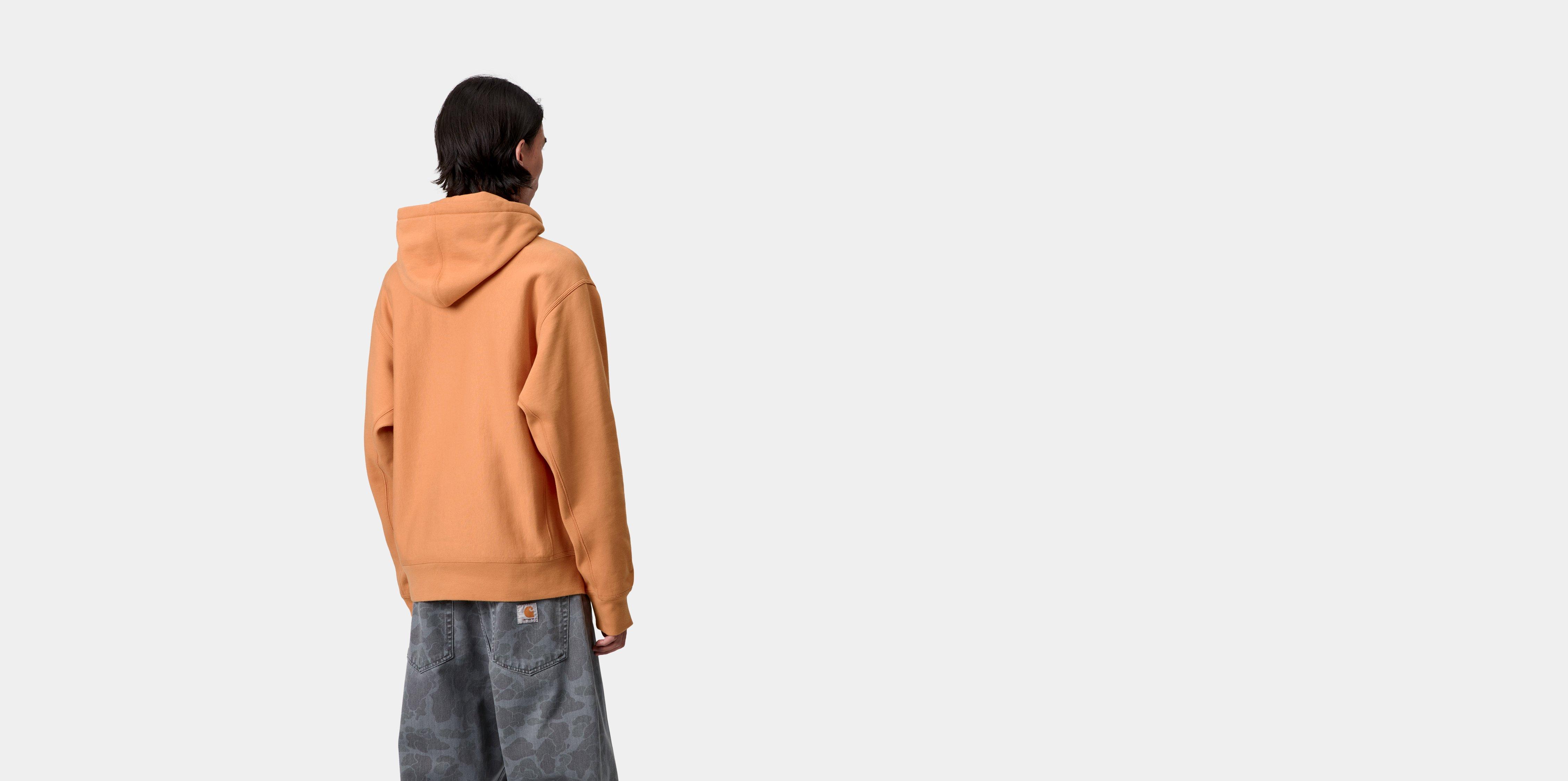 Carhartt WIP Hooded American Script Sweatshirt in Orange