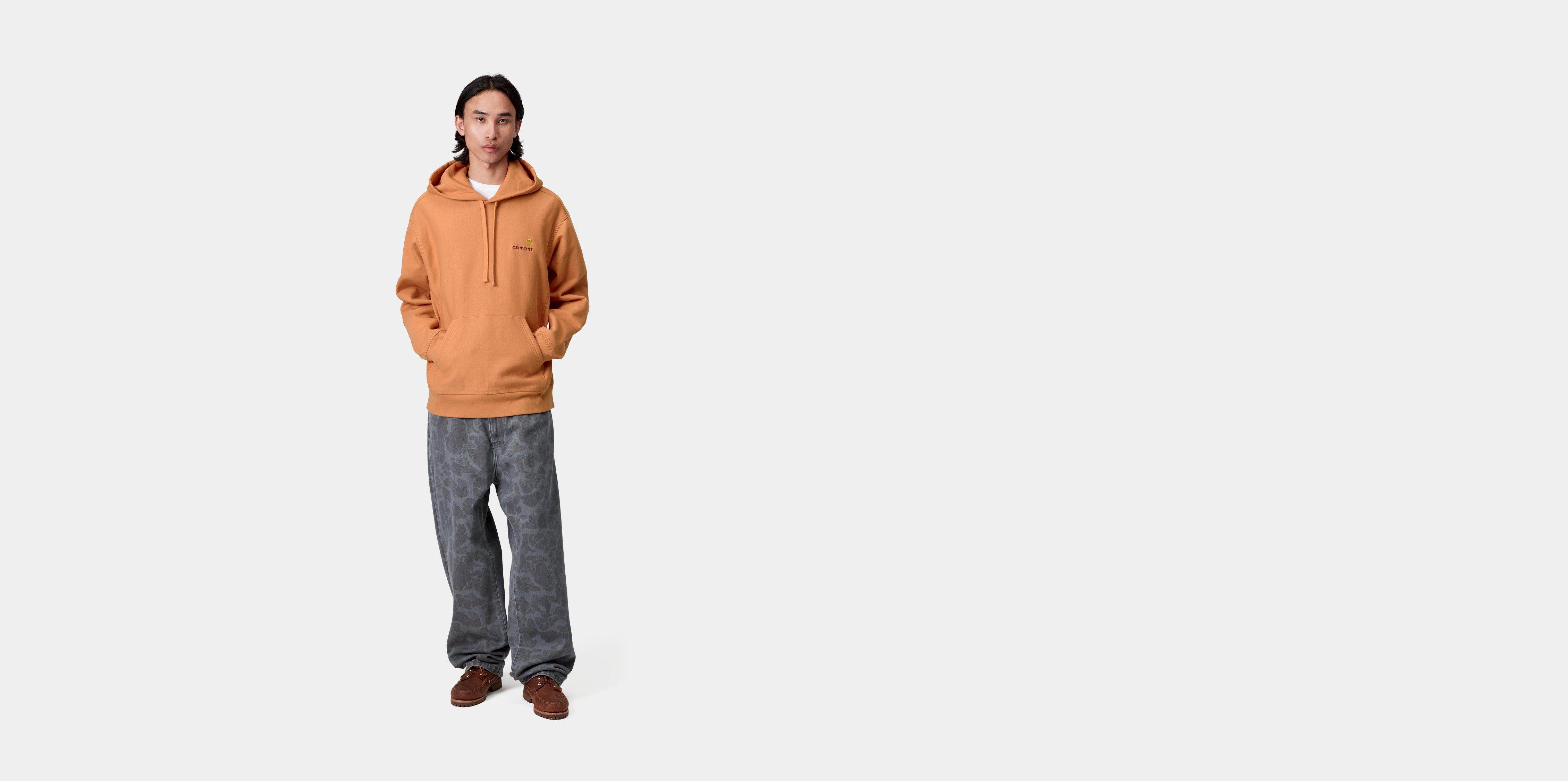 Carhartt WIP Hooded American Script Sweatshirt in Orange