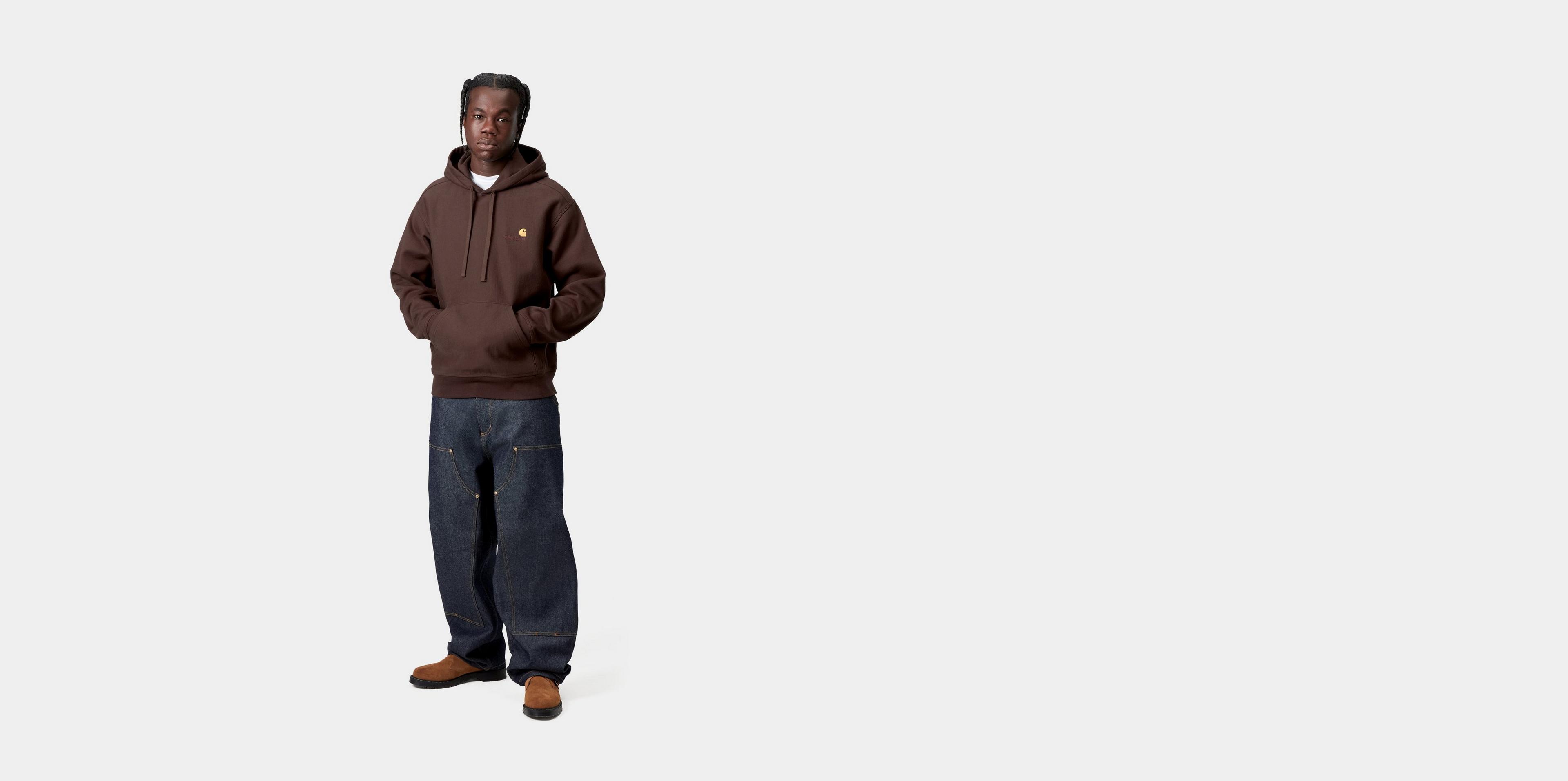 Carhartt WIP Hooded American Script Sweatshirt, Palisander | Official ...