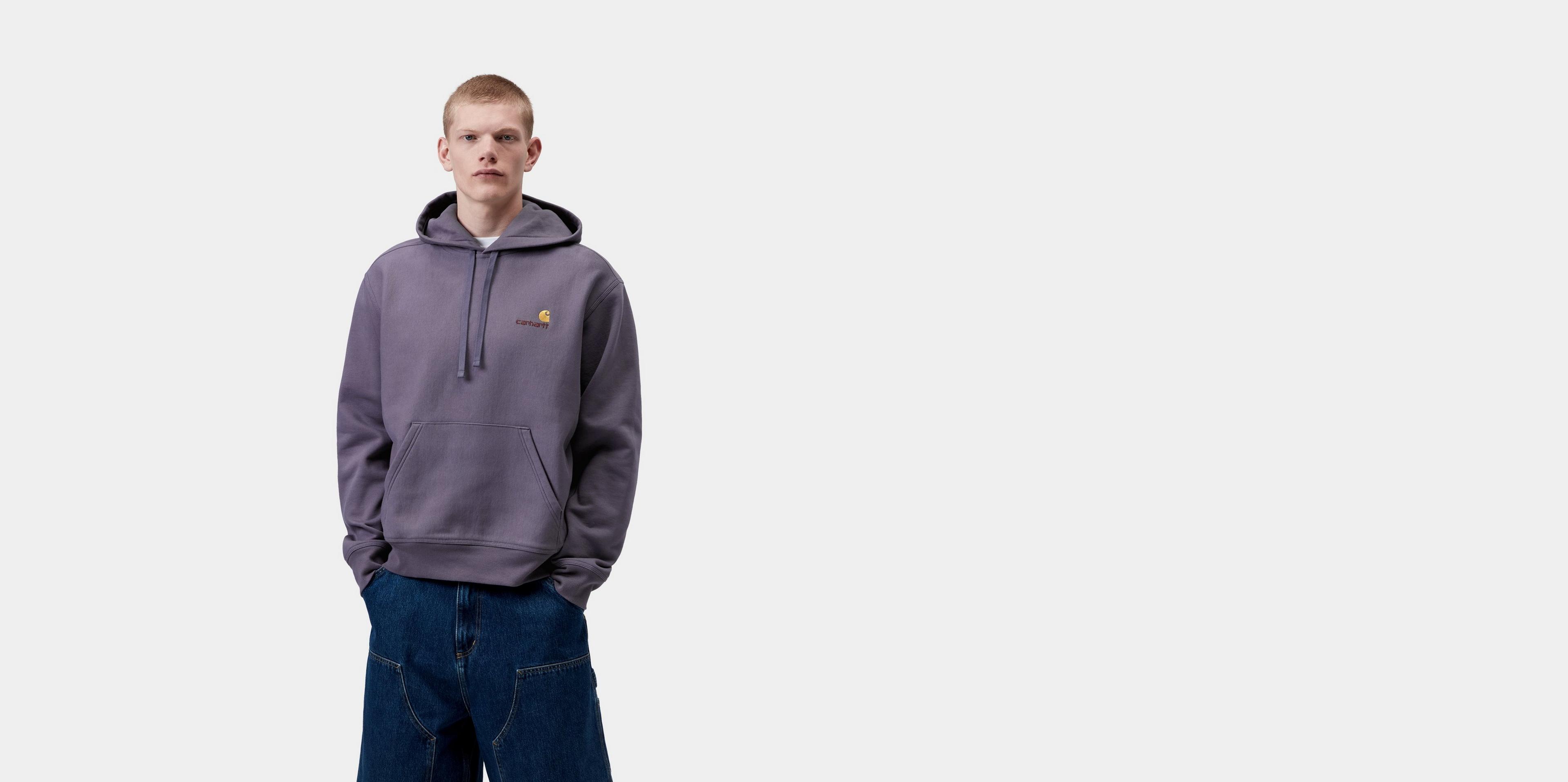 Carhartt WIP Hooded American Script Sweatshirt, Shady Purple