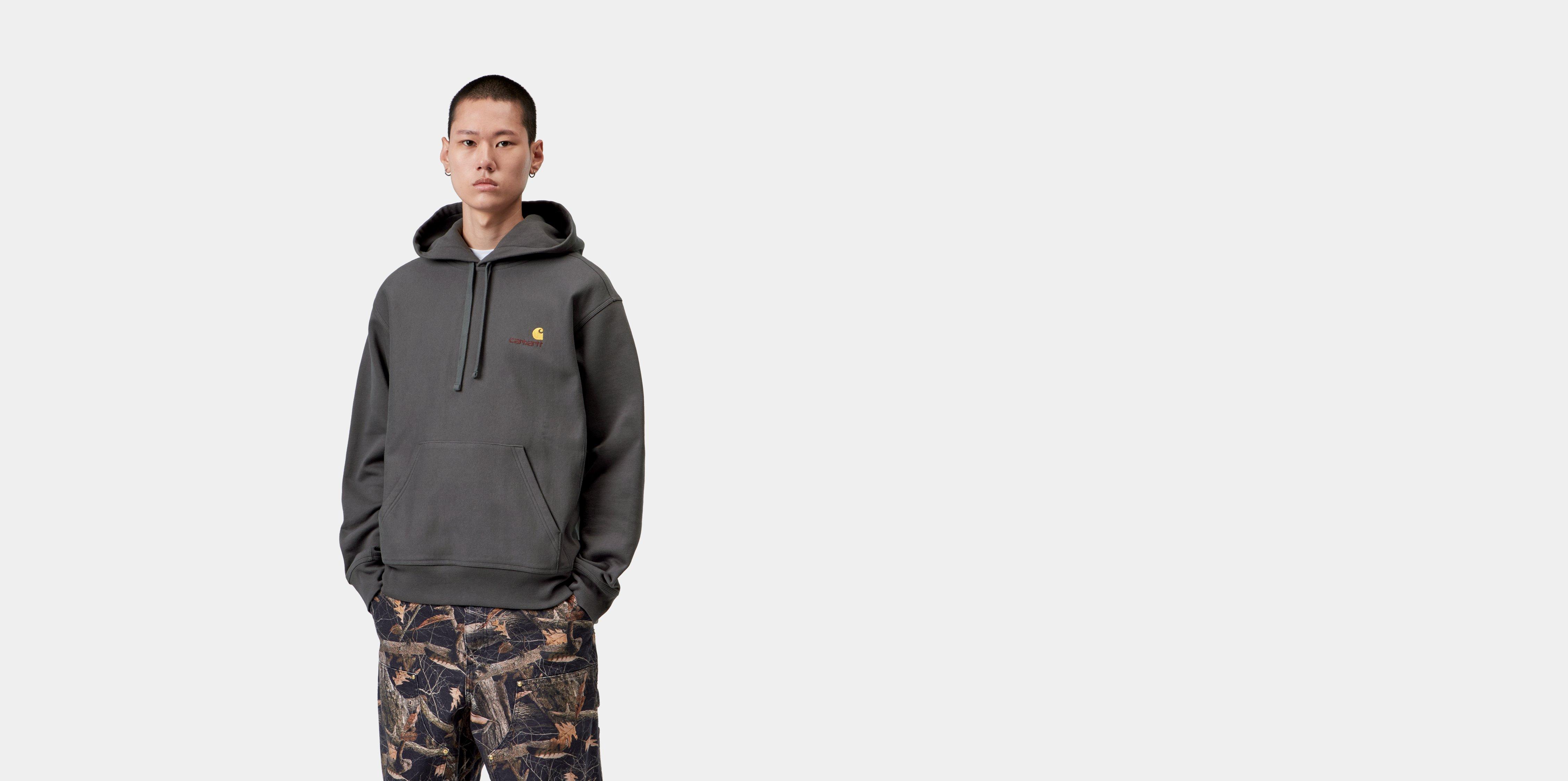 Carhartt WIP Hooded American Script Sweatshirt Graphite | grey | M | Men