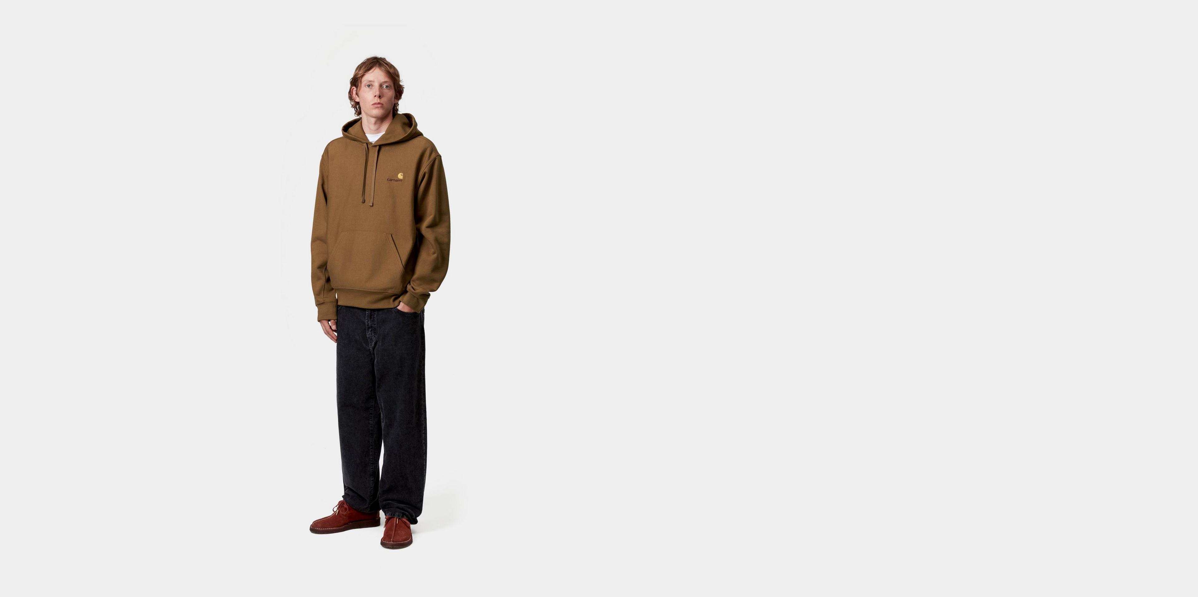 Carhartt WIP Hooded American Script Sweatshirt, Hamilton Brown