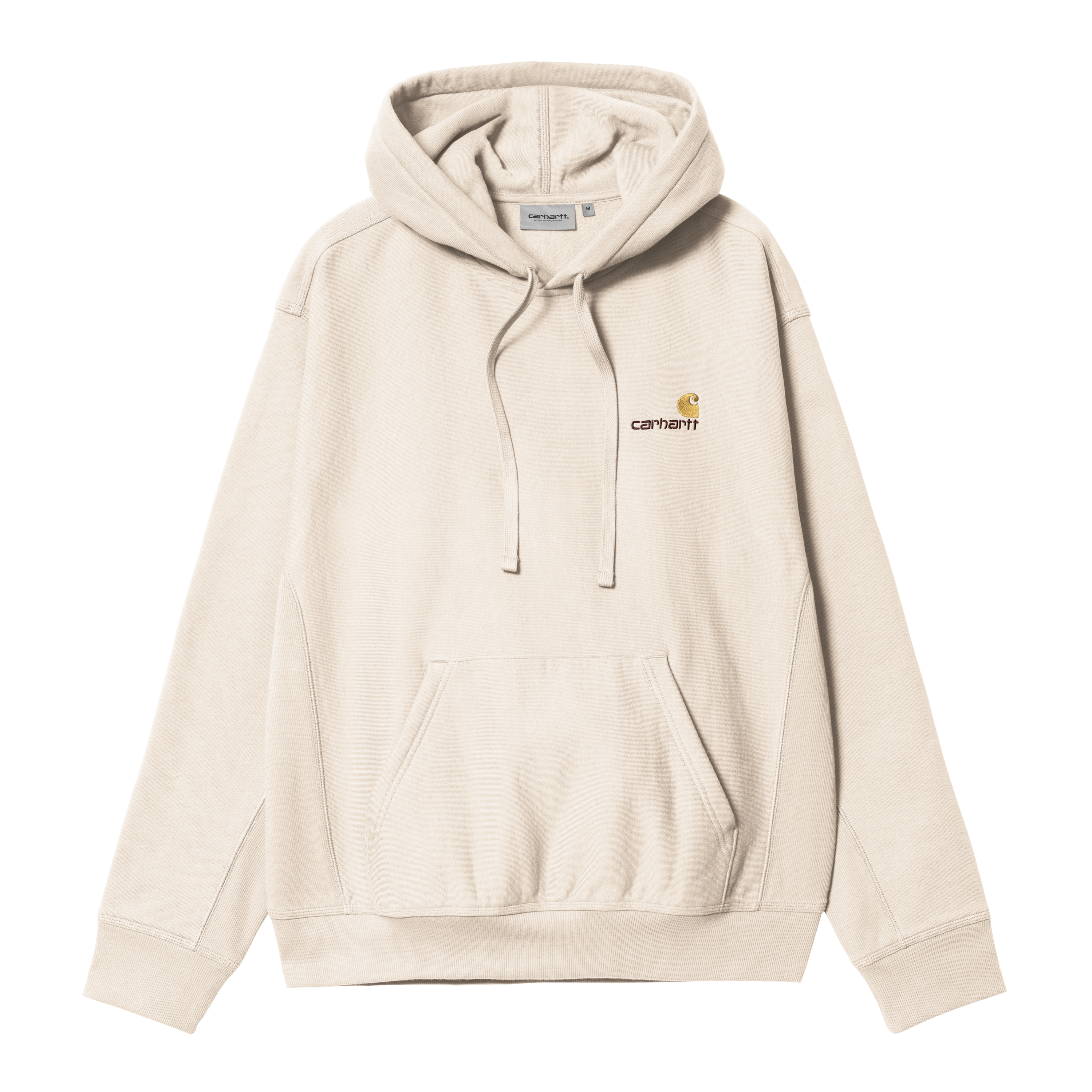 Carhartt WIP Hooded American Script Sweatshirt Beige