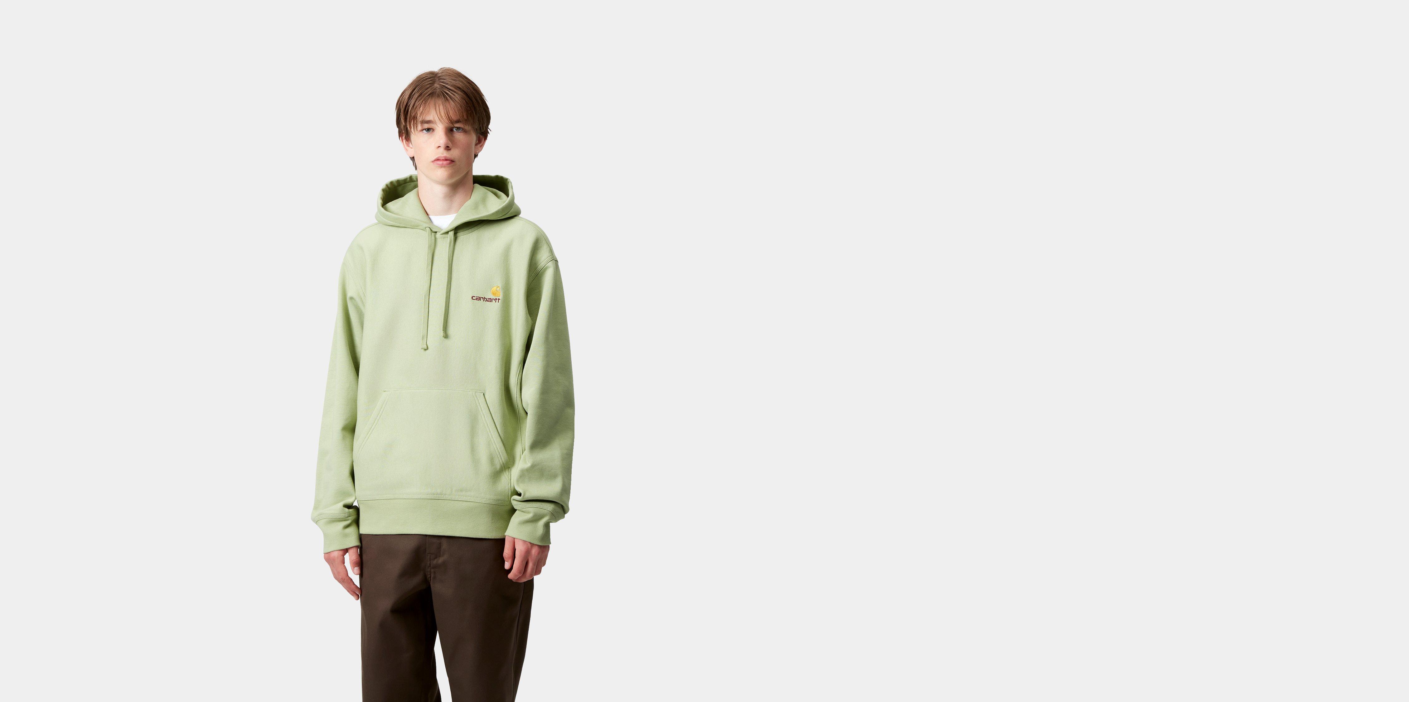 Carhartt WIP Hooded American Script Sweatshirt in Green