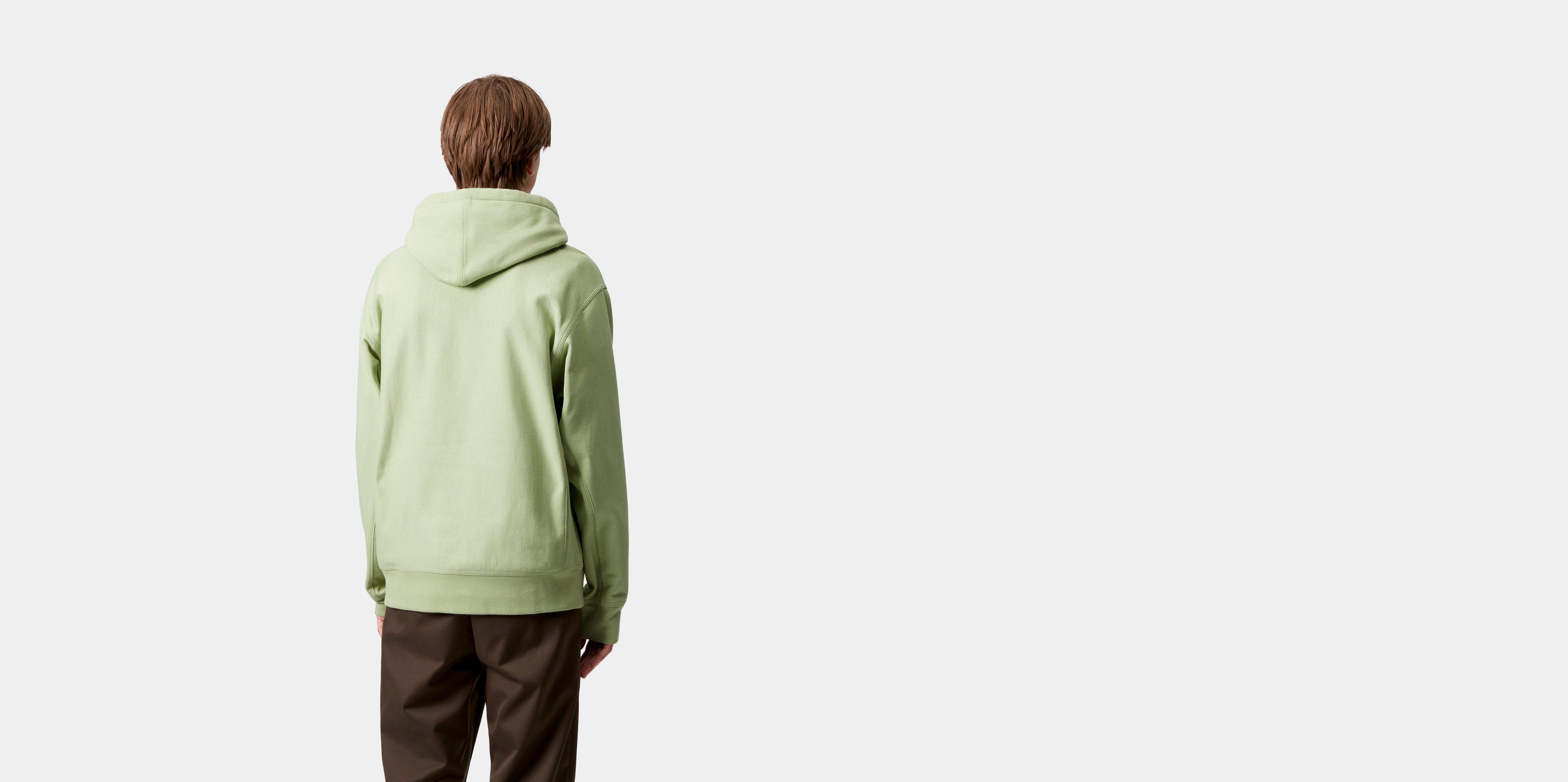 Carhartt WIP Hooded American Script Sweatshirt in Green