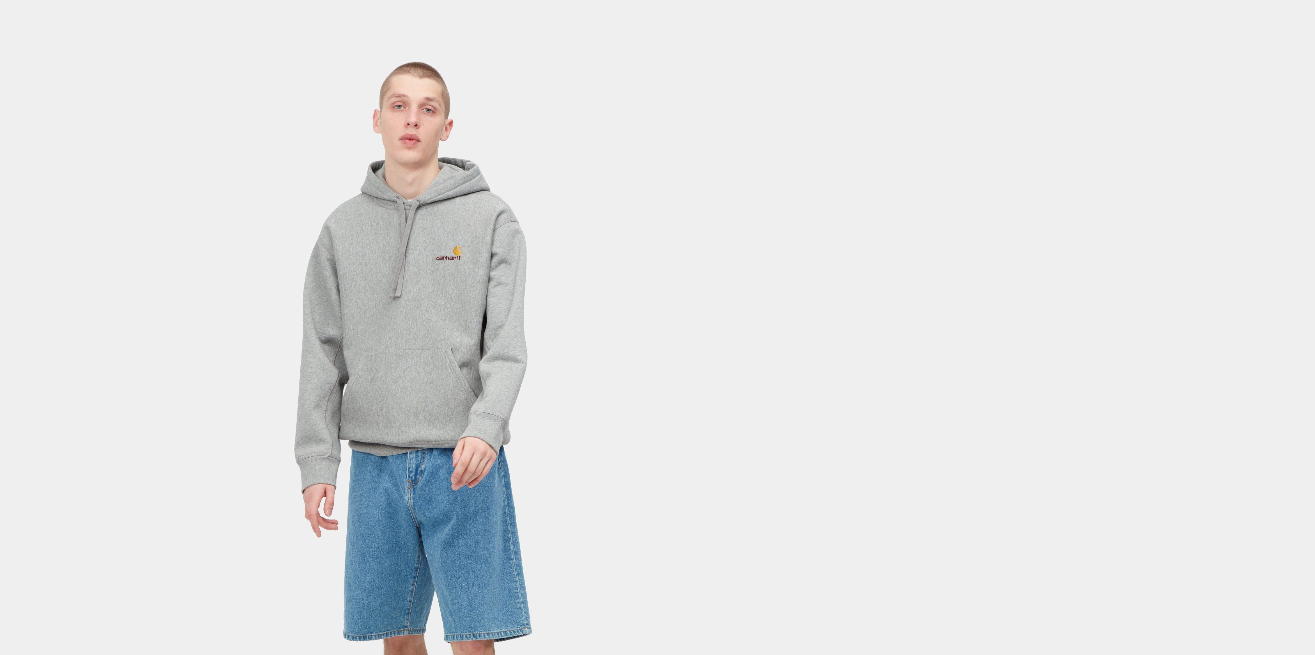 Carhartt WIP Hooded American Script Sweatshirt Grey Heather | XXL | Men