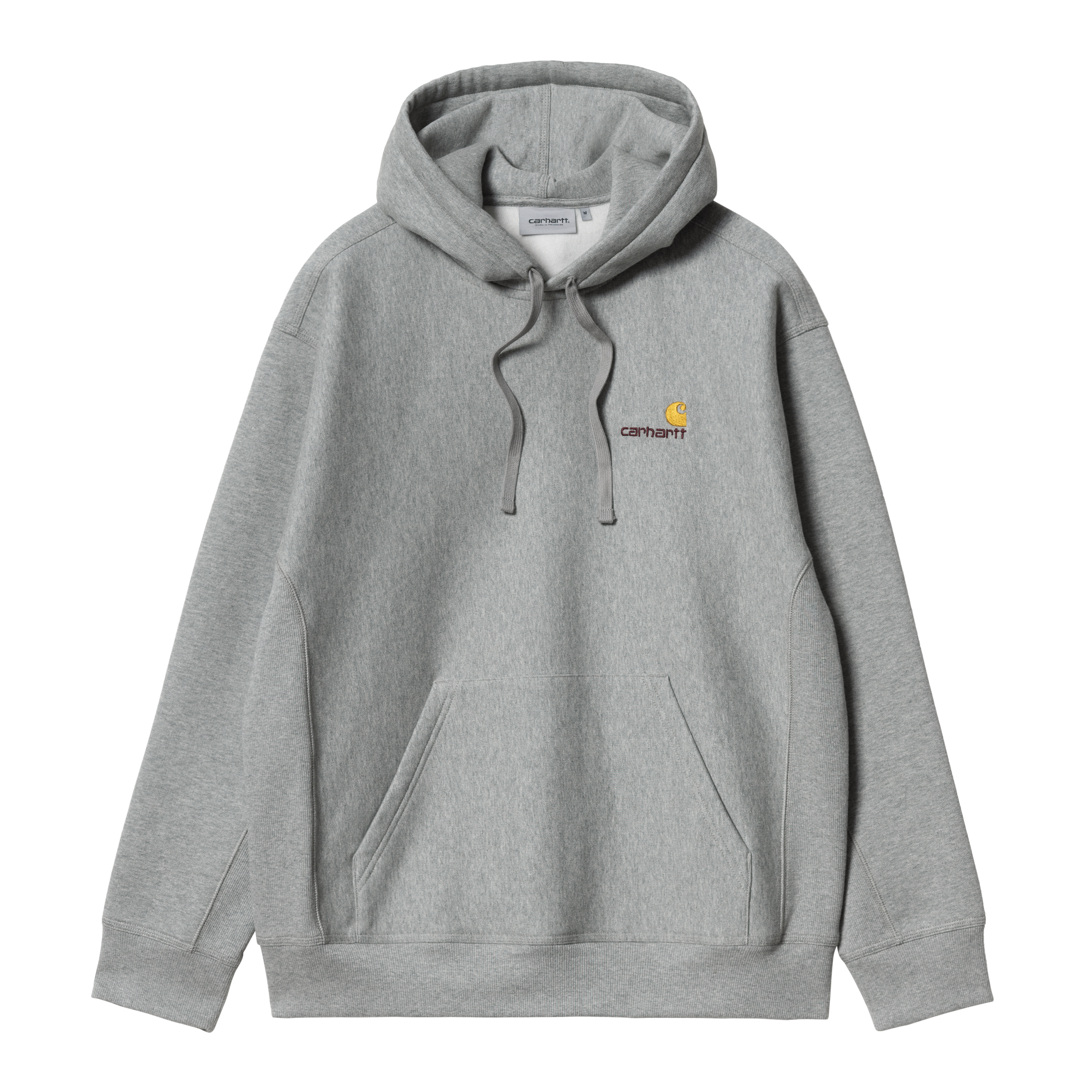 Carhartt WIP Hooded American Script Sweatshirt, Grey Heather