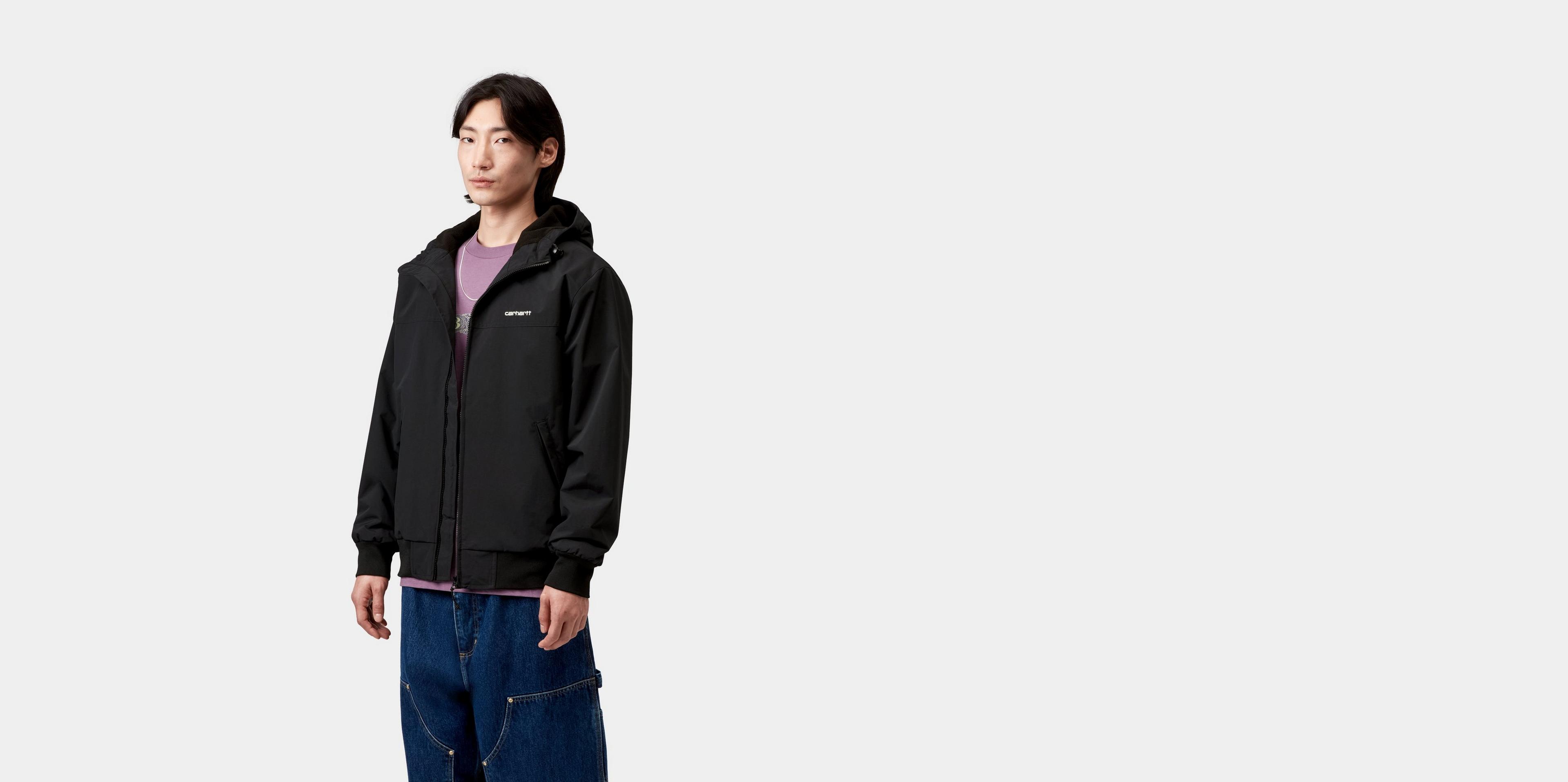 Carhartt WIP Hooded Sail Jacket, Black / White | Official Online Store