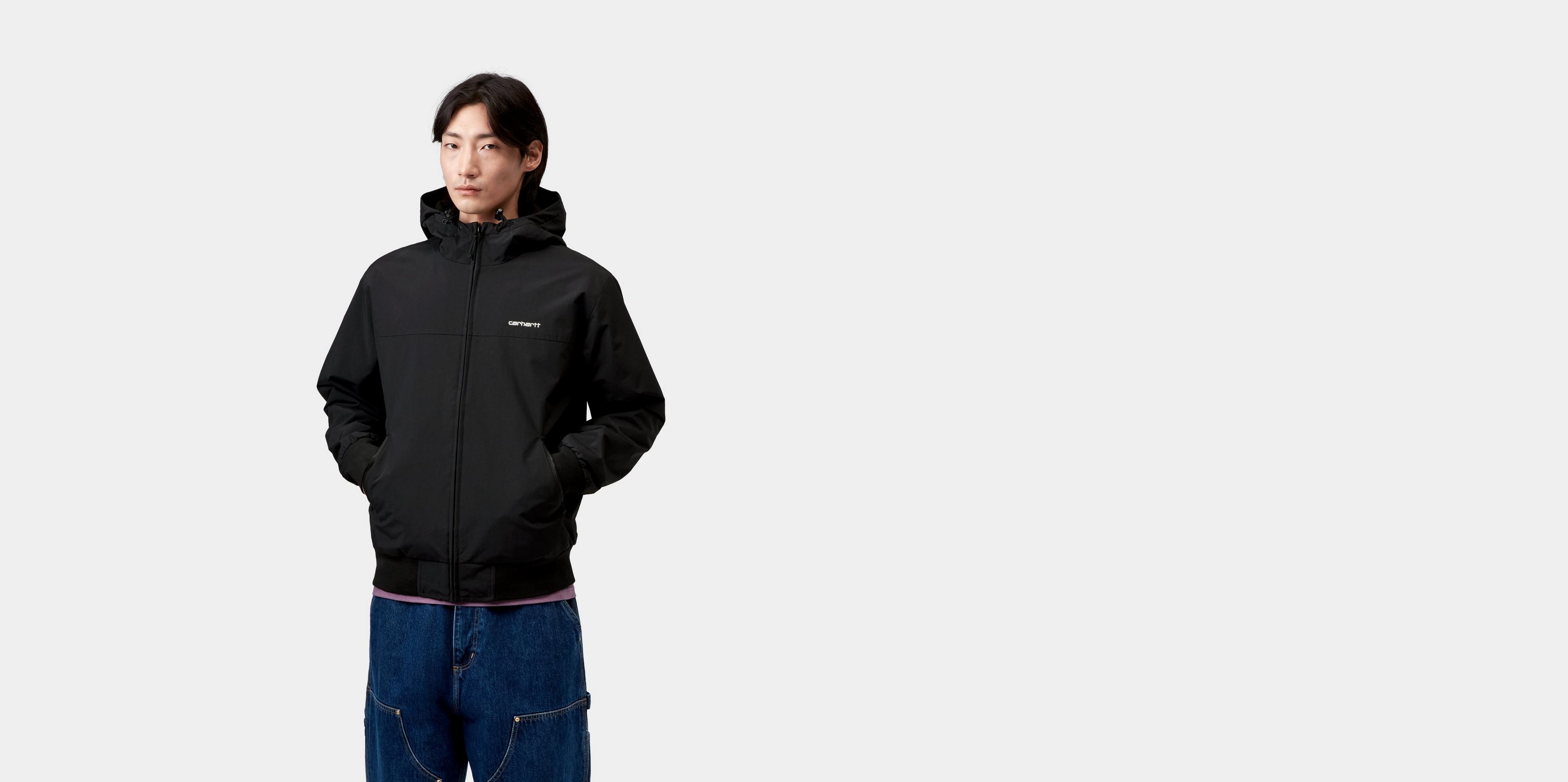 Carhartt WIP Hooded Sail Jacket, Black / White | Official Online Store