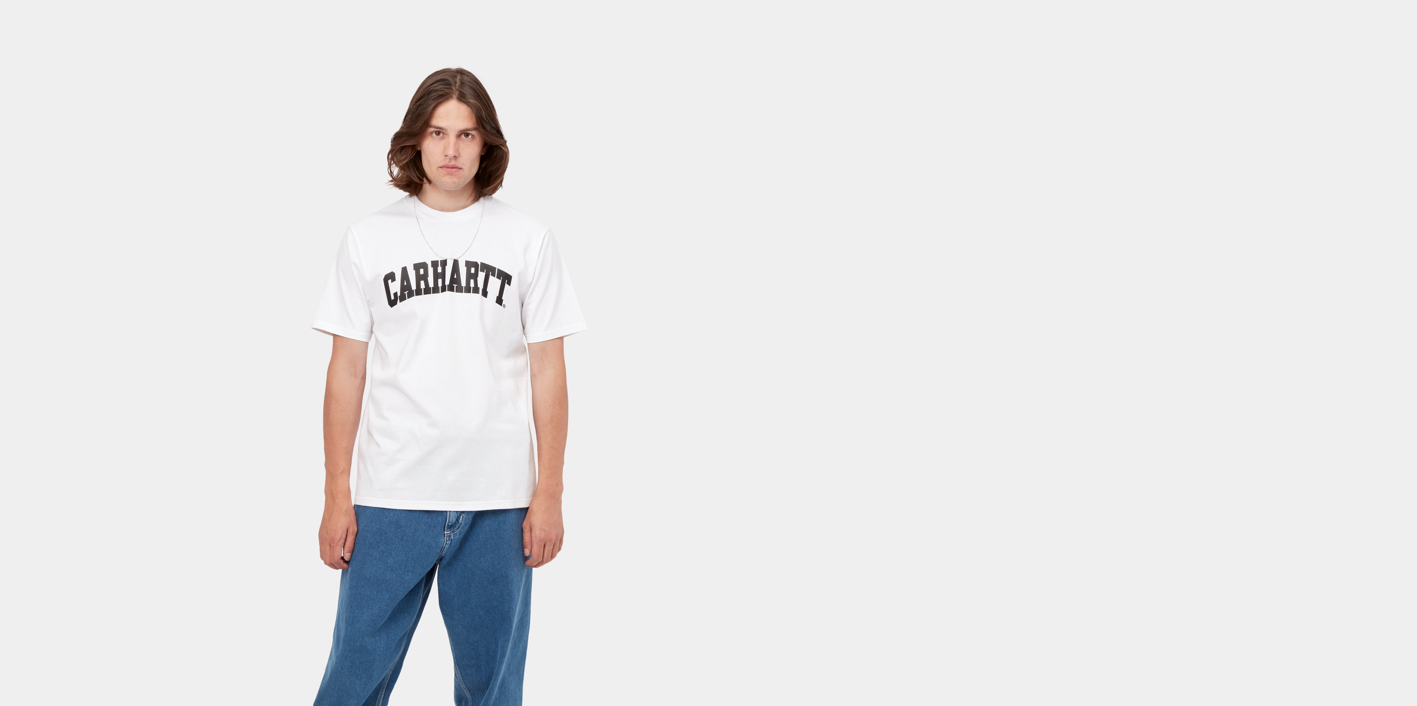 Carhartt WIP S/S University T-Shirt, White / Black | Official Online Store