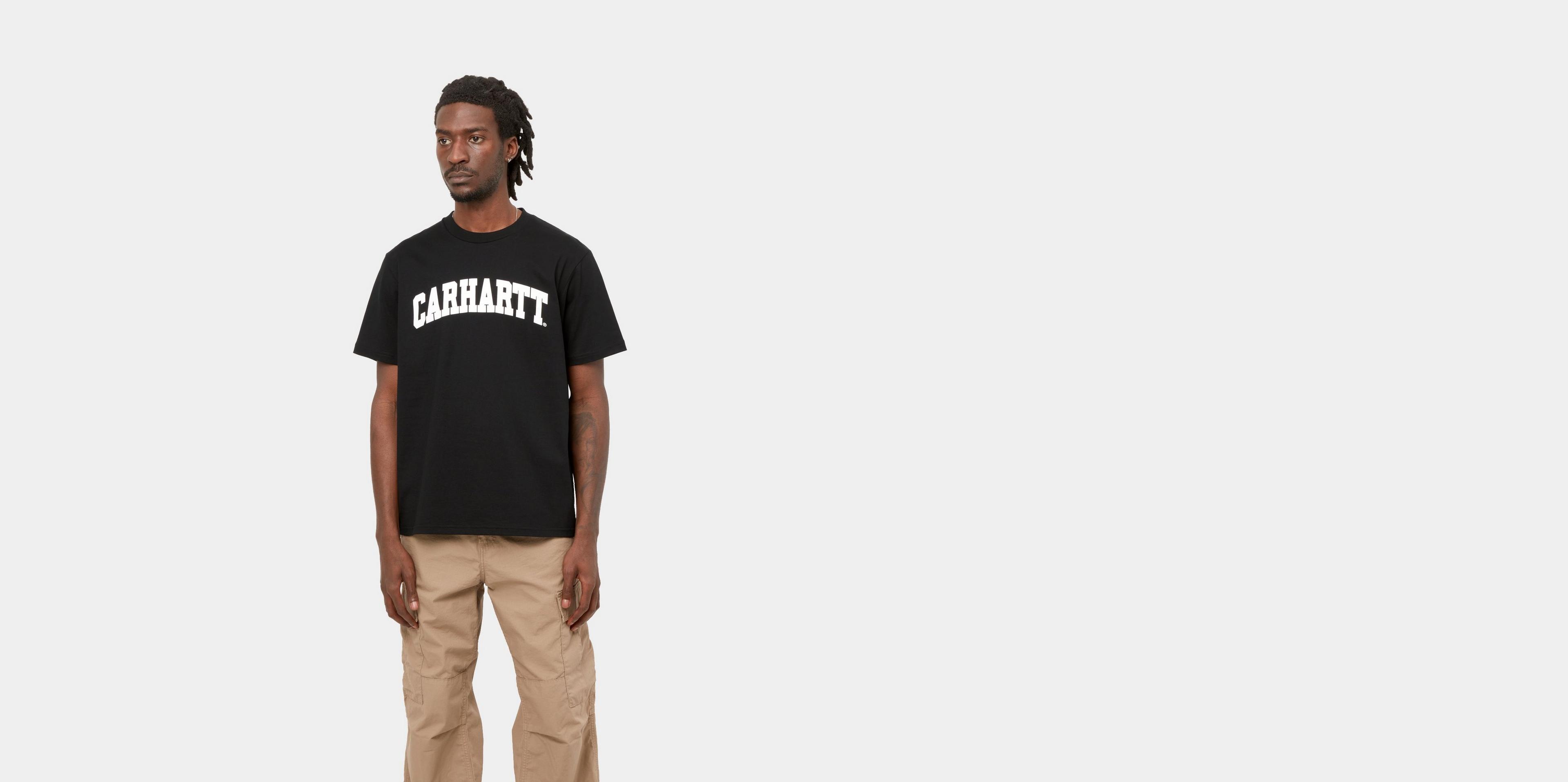 ★ドイツ発*carhartt WIP*新作*University Tシャツ/BLACK★ Carhartt WIP S/S University T-Shirt, Black / White