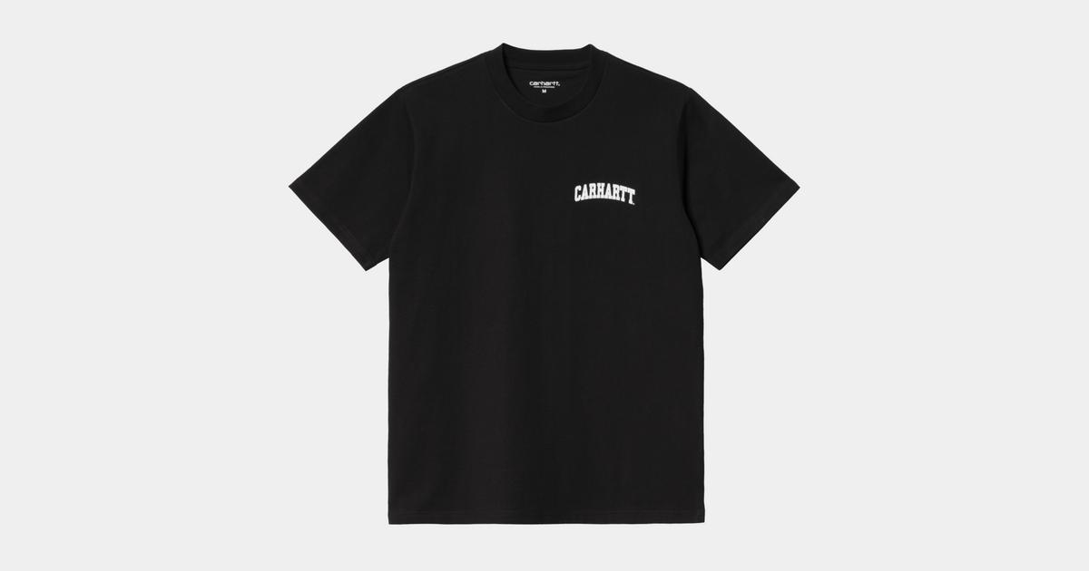 ★ドイツ発*carhartt WIP*新作*University Script Tシャツ/WL★ Carhartt WIP S/S University Script T-Shirt, Black / White