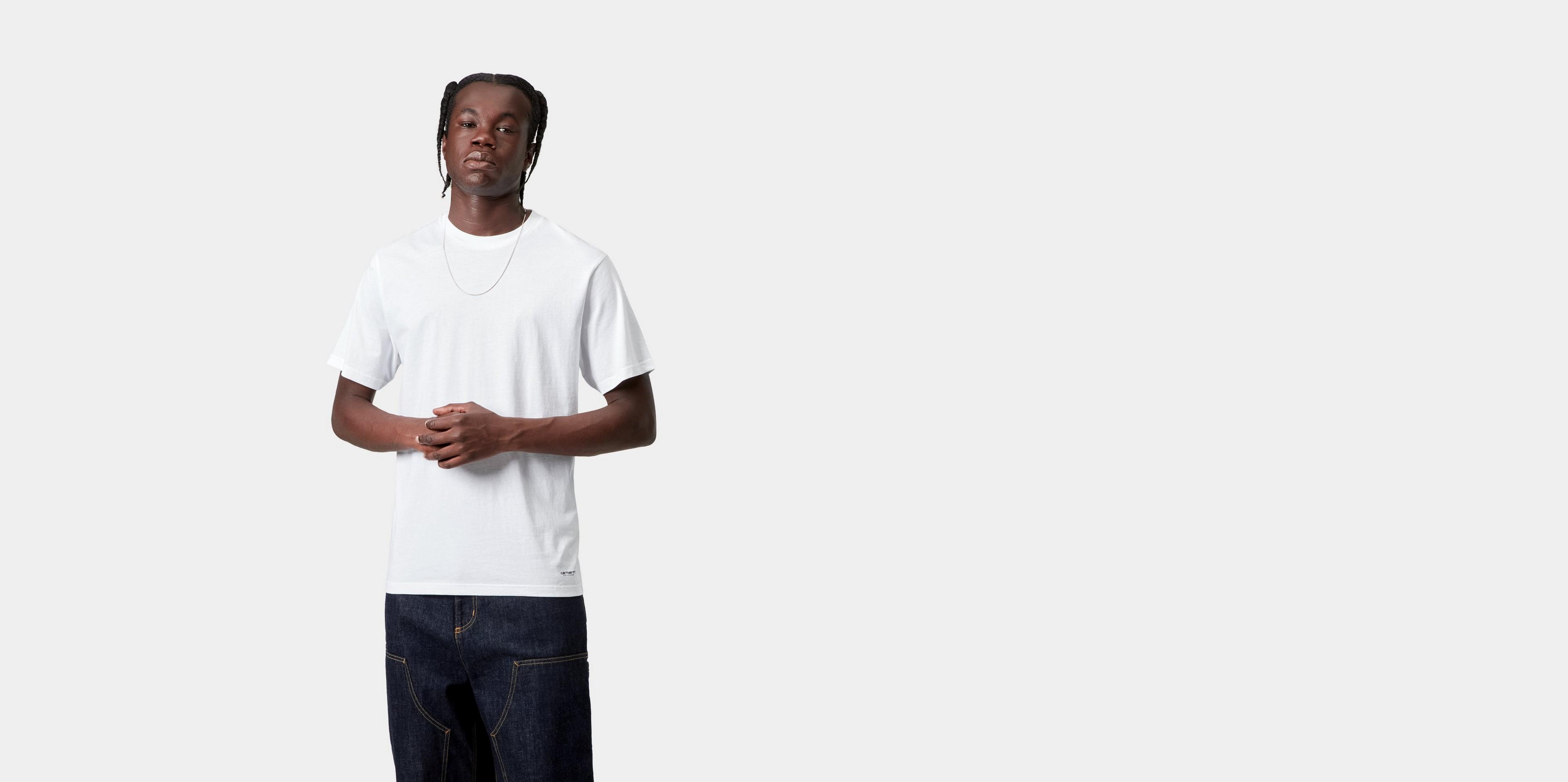 Carhartt WIP Standard Crew Neck T-Shirt, White + White | Official 