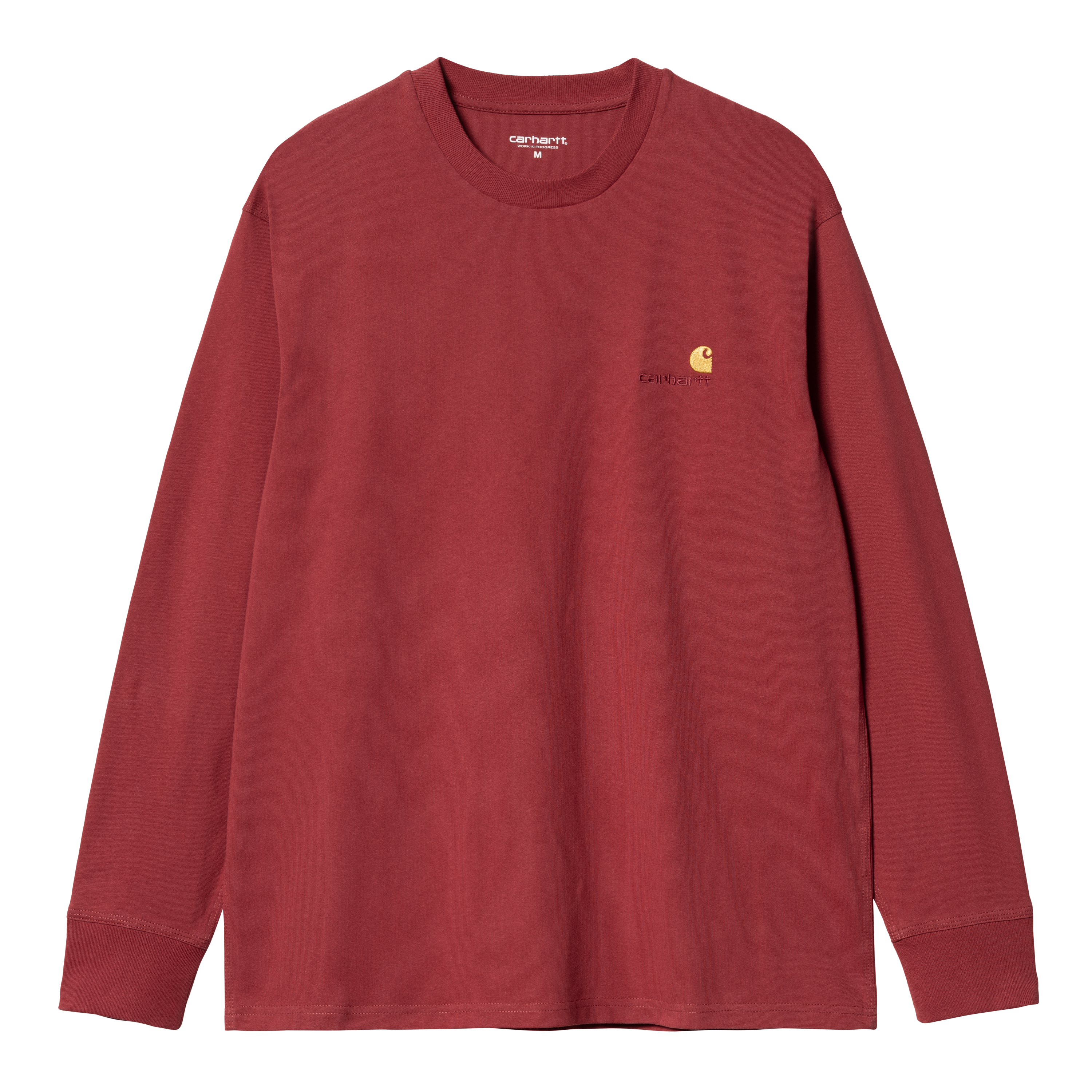 Carhartt WIP Long Sleeve American Script T-Shirt em Vermelho