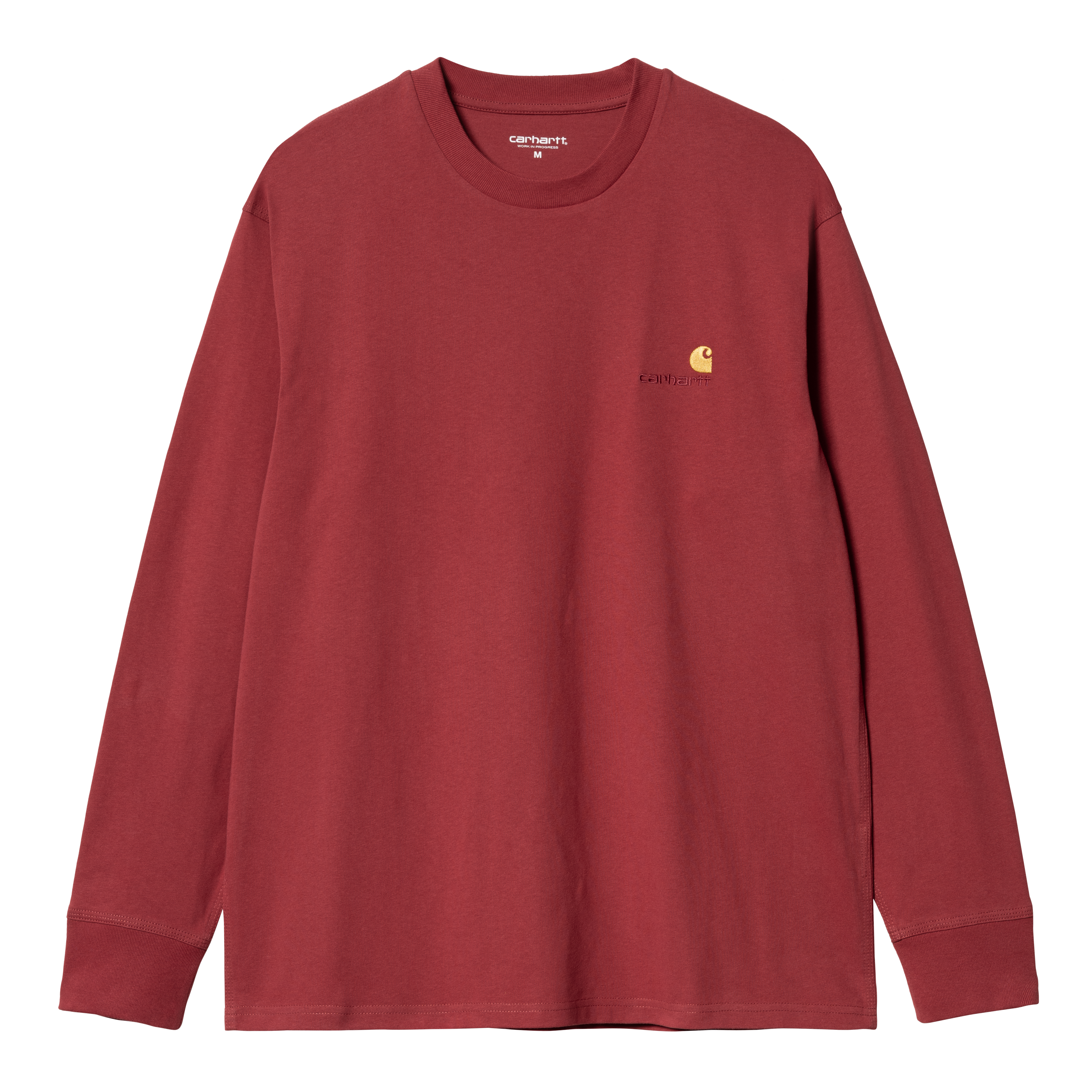 Carhartt WIP Long Sleeve American Script T-Shirt in Rot
