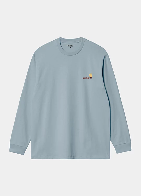 Carhartt WIP Long Sleeve American Script T-Shirt in Blue