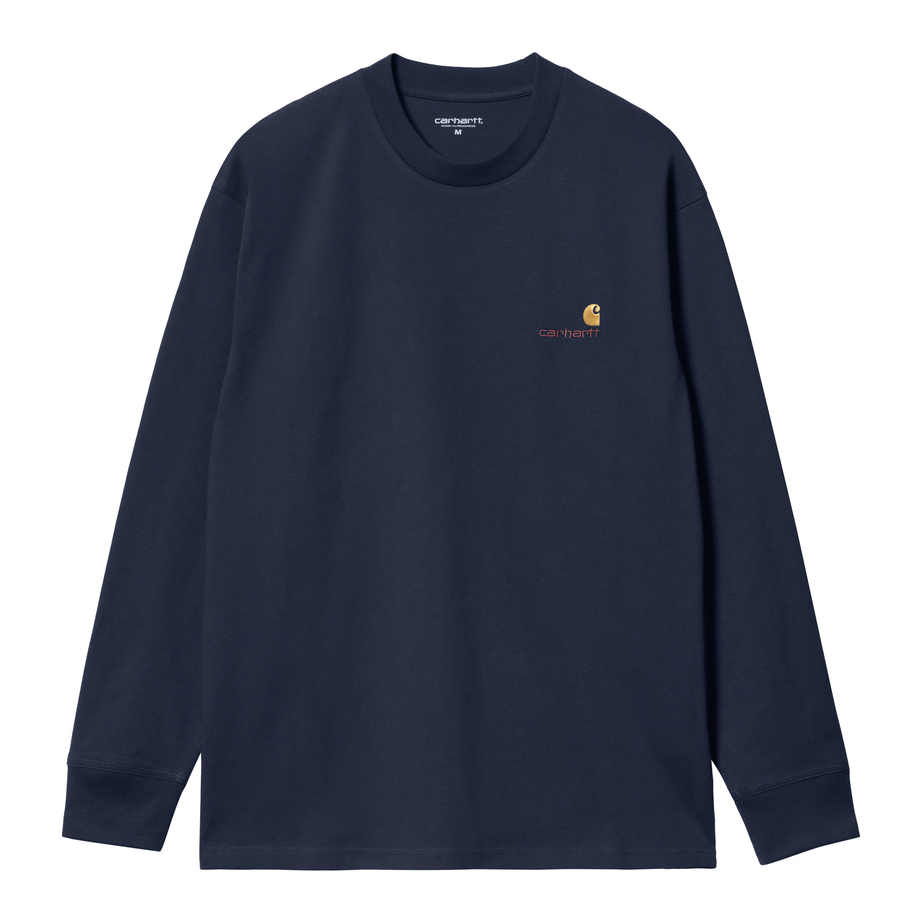 Carhartt WIP Long Sleeve American Script T-Shirt em Azul