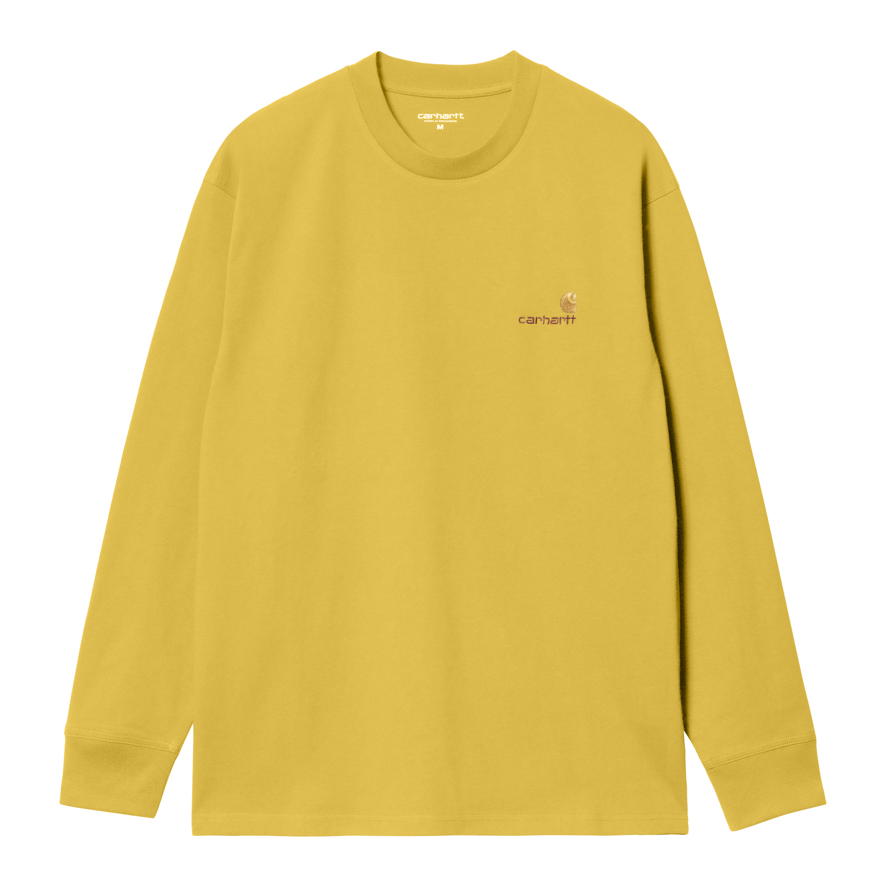 Carhartt WIP Long Sleeve American Script T-Shirt em Amarelo