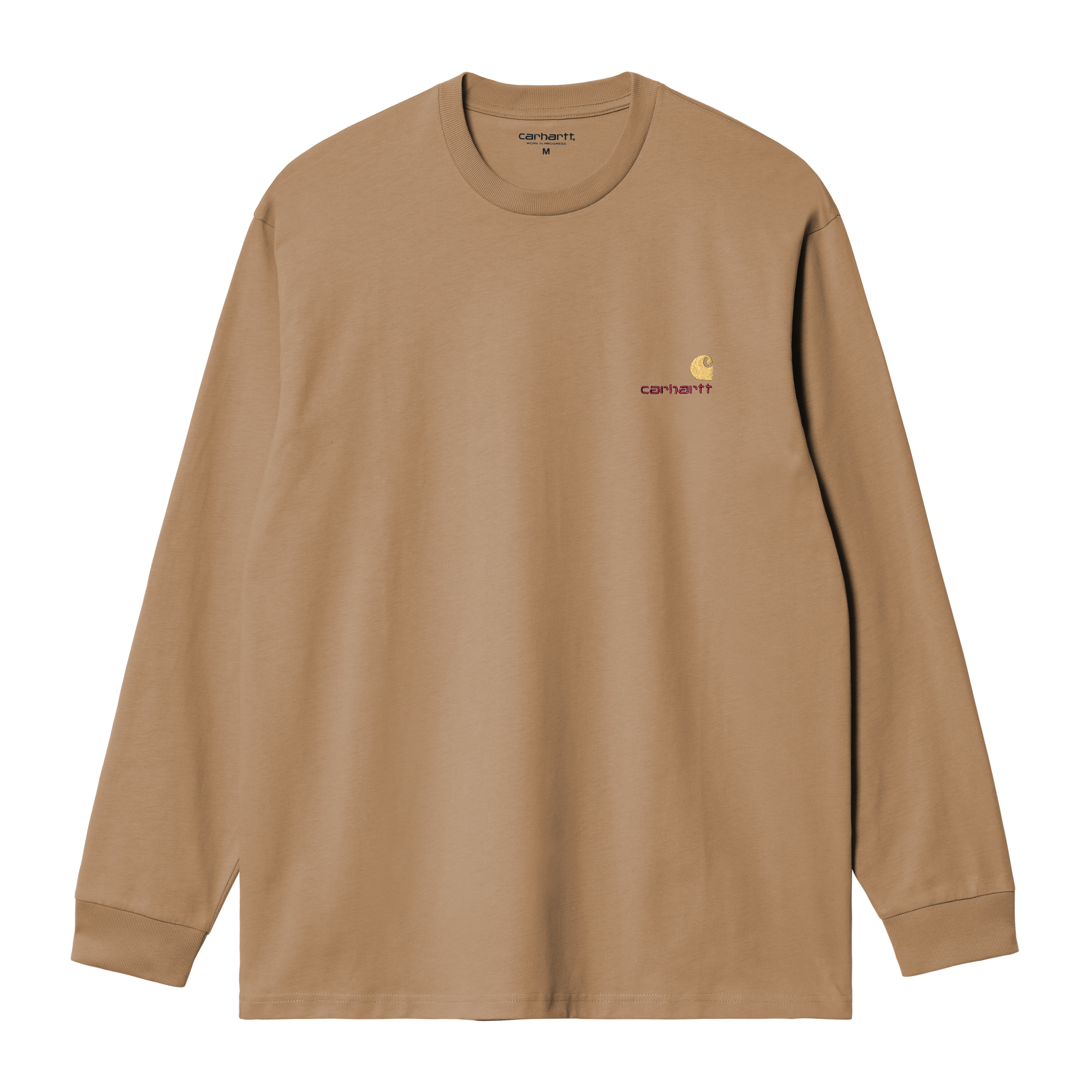 Carhartt WIP Long Sleeve American Script T-Shirt in Braun