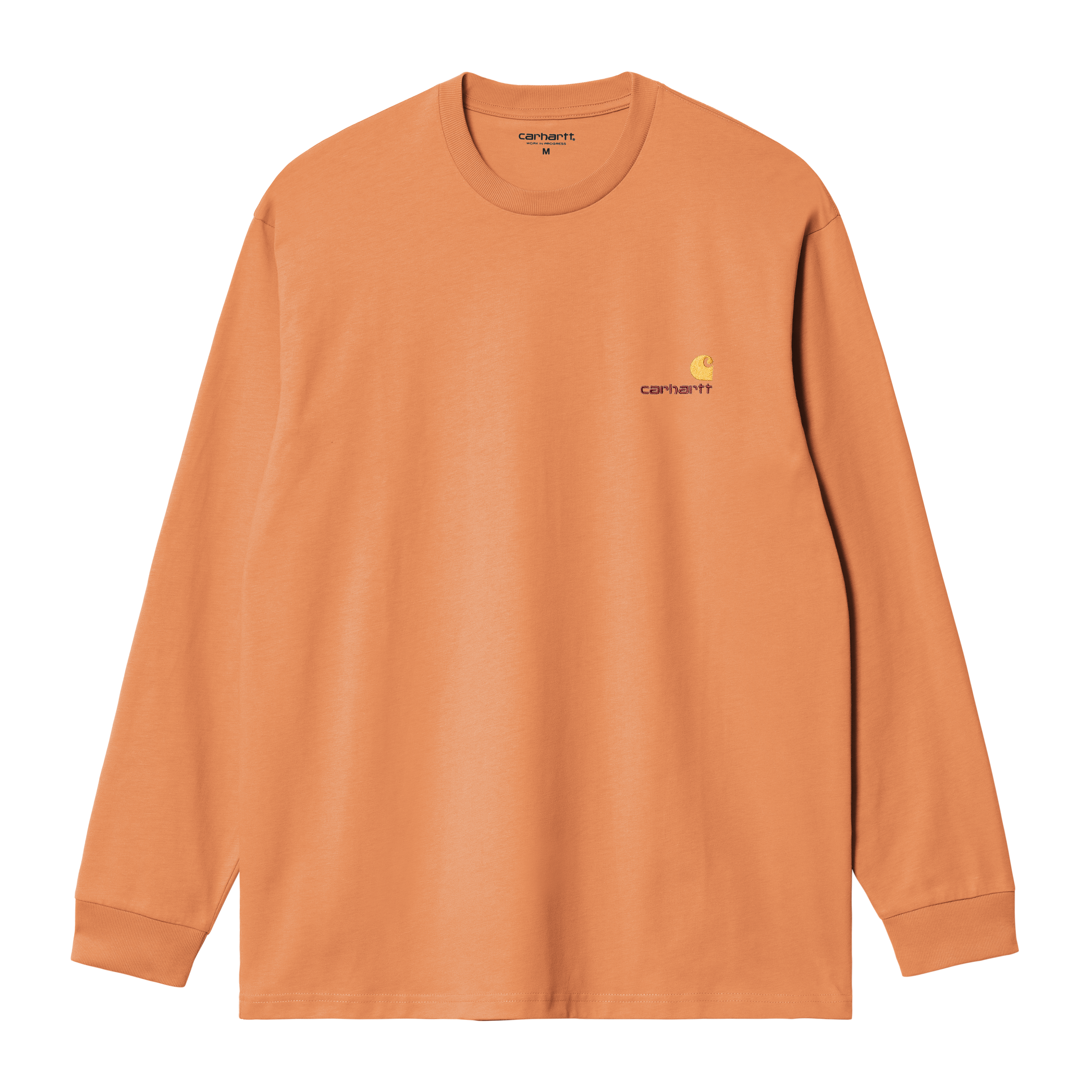 Carhartt WIP Long Sleeve American Script T-Shirt in Orange