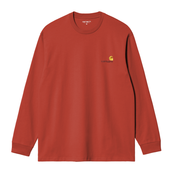 L/S American Script T-Shirt Oxide Red