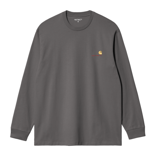 L/S American Script T-Shirt Graphite